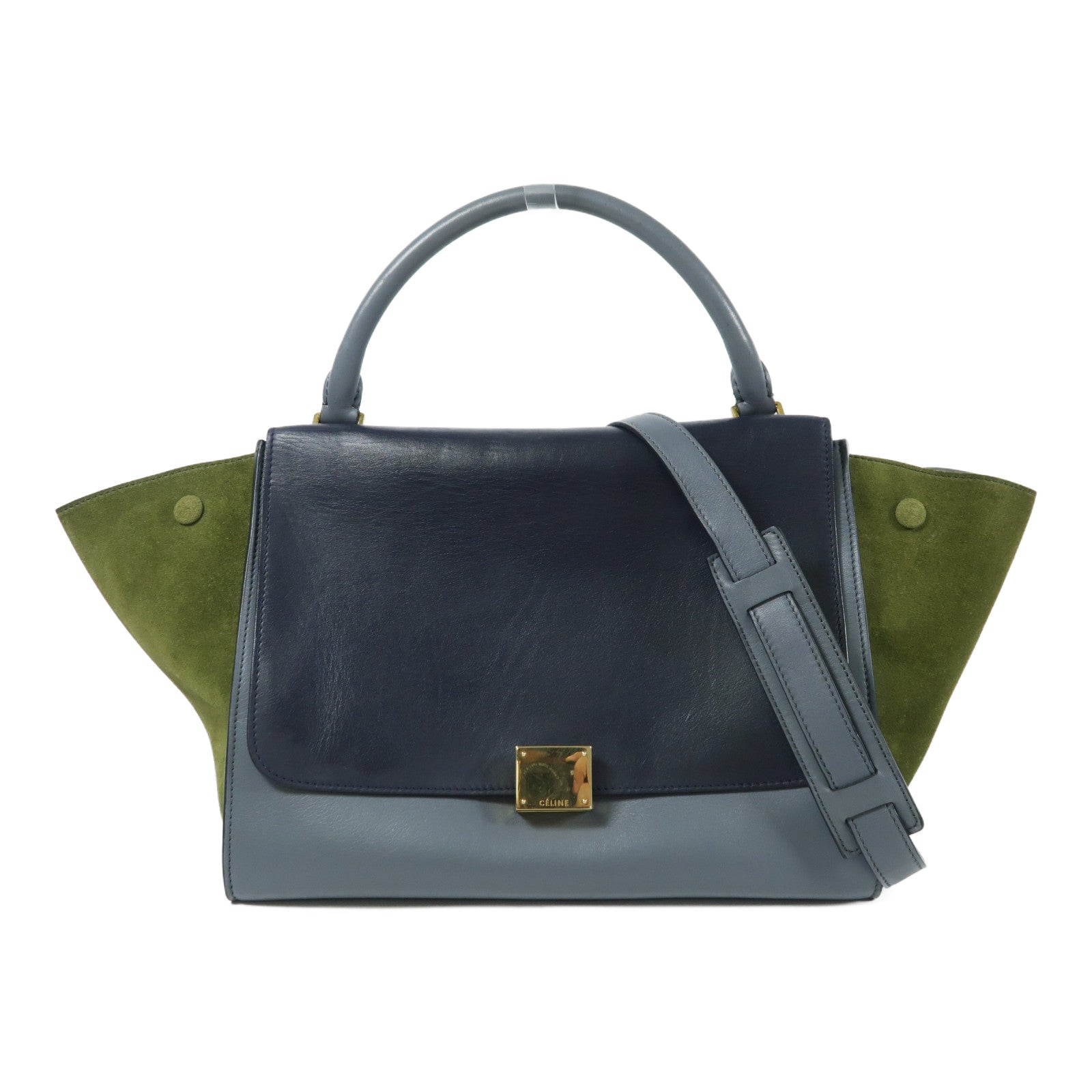 CELINE 【激減優惠】牛皮/麂皮皮革Trapeze Medium金扣手挽肩背兩用袋
