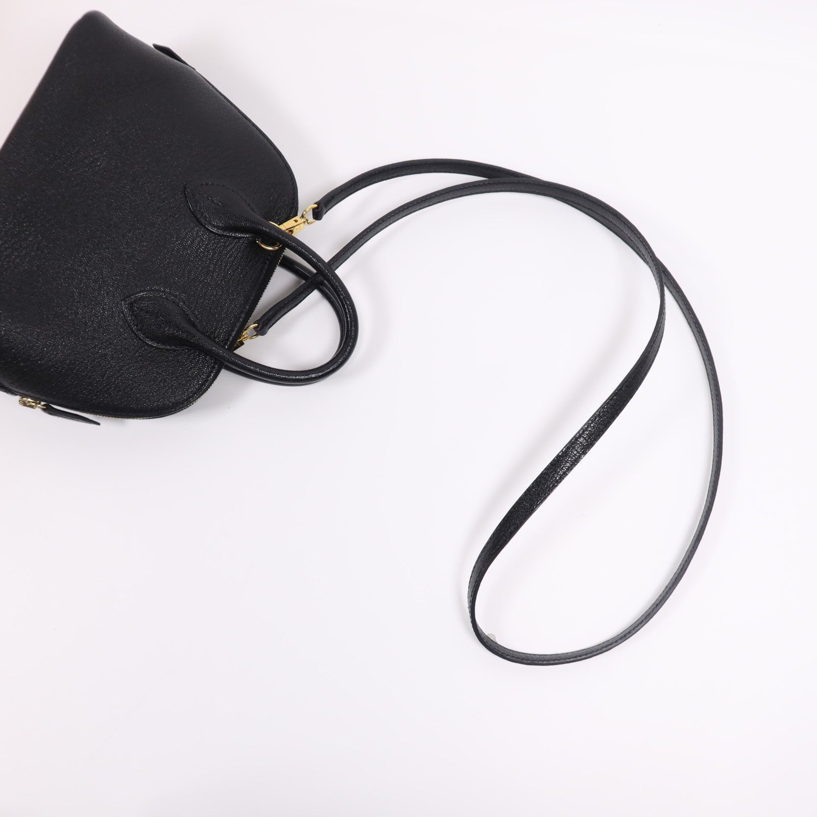 HERMES Chevre皮革Mini Bolide 1923金扣手挽肩背兩用袋Noir