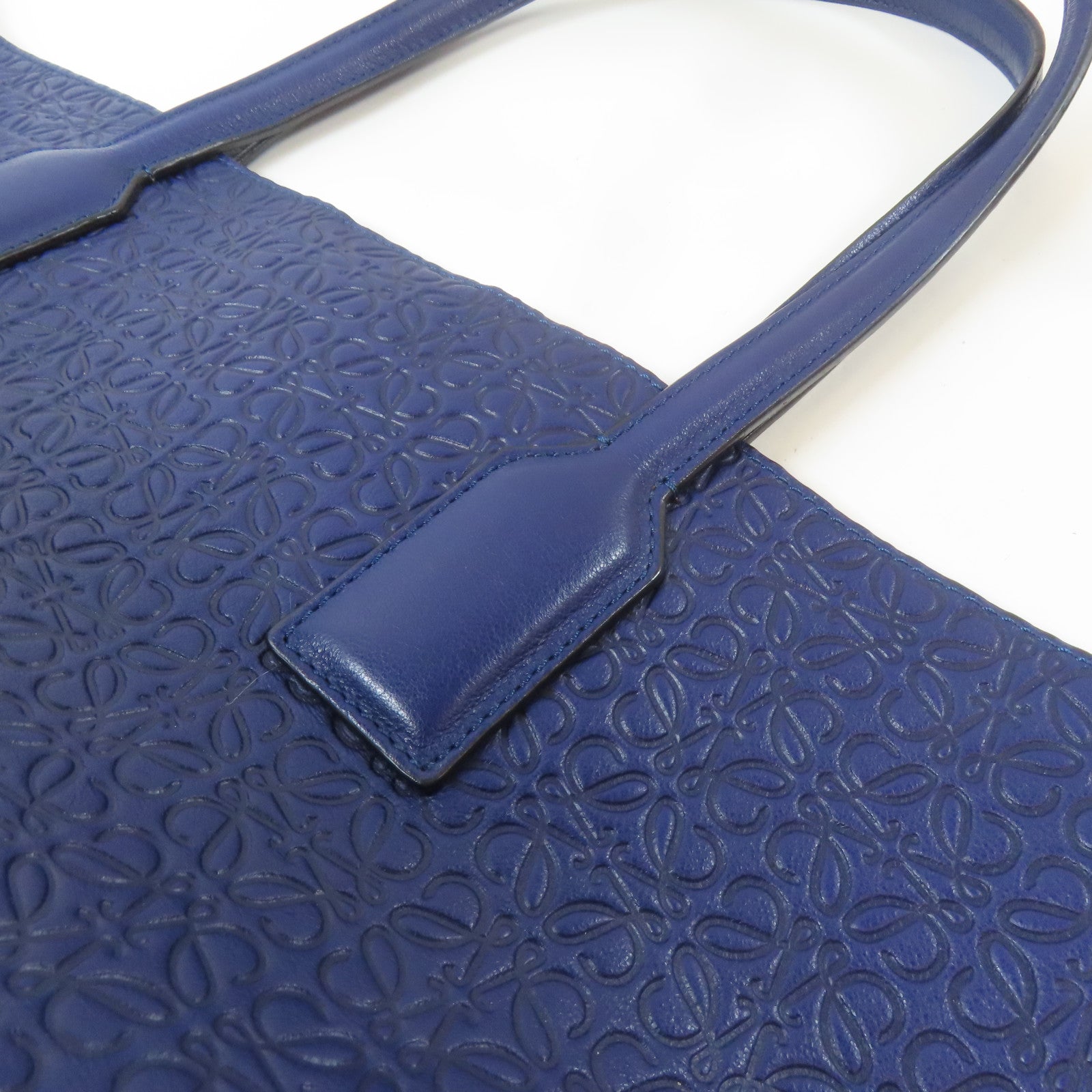 LOEWE 牛皮皮革Tote Bag手挽袋藍色