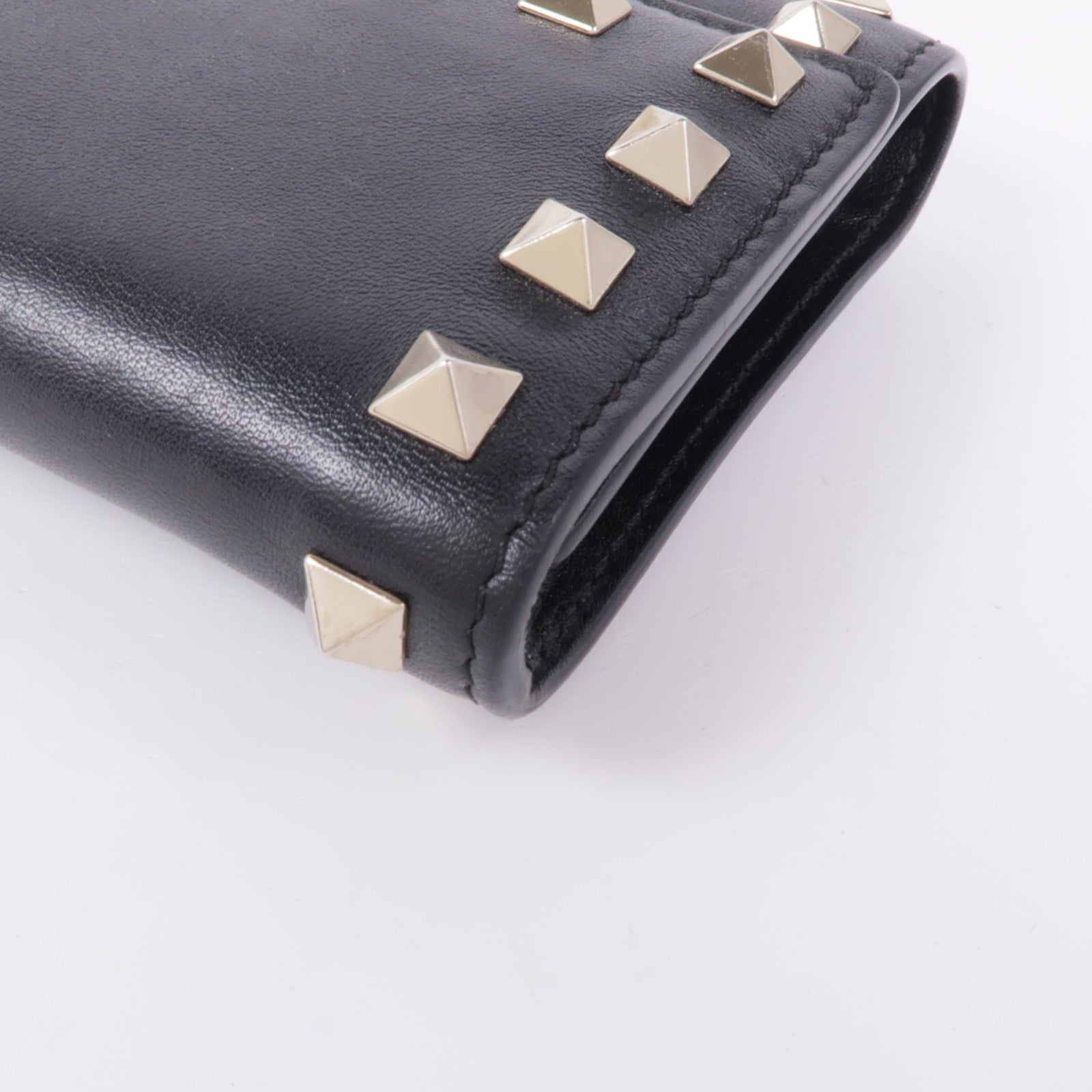 Valentino GHW Long Wallet Lambskin Leather Black