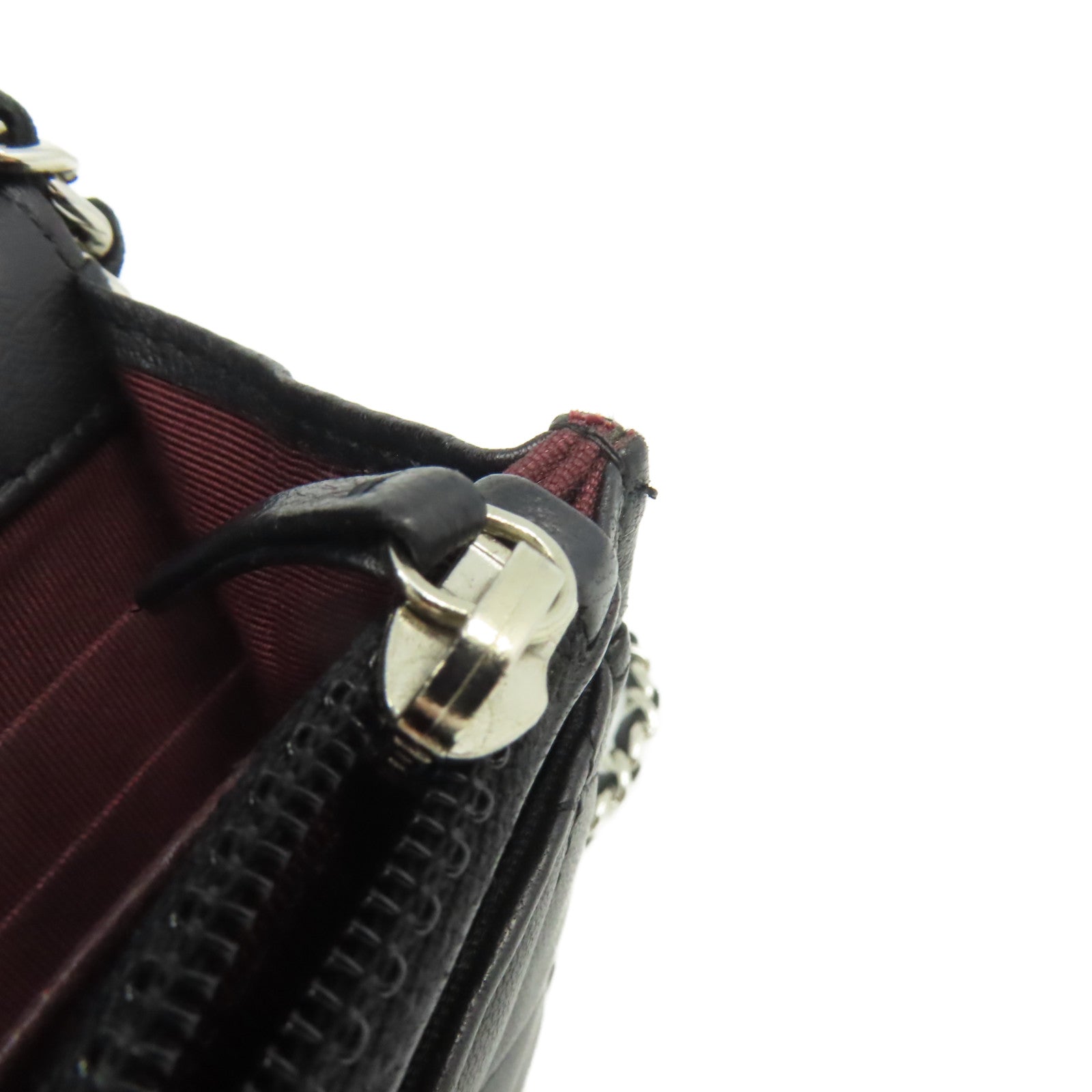 CHANEL 【激減優惠】菱格羊皮皮革WOC Wallet On Chain Shoulder Bag銀扣鏈帶肩背袋黑色