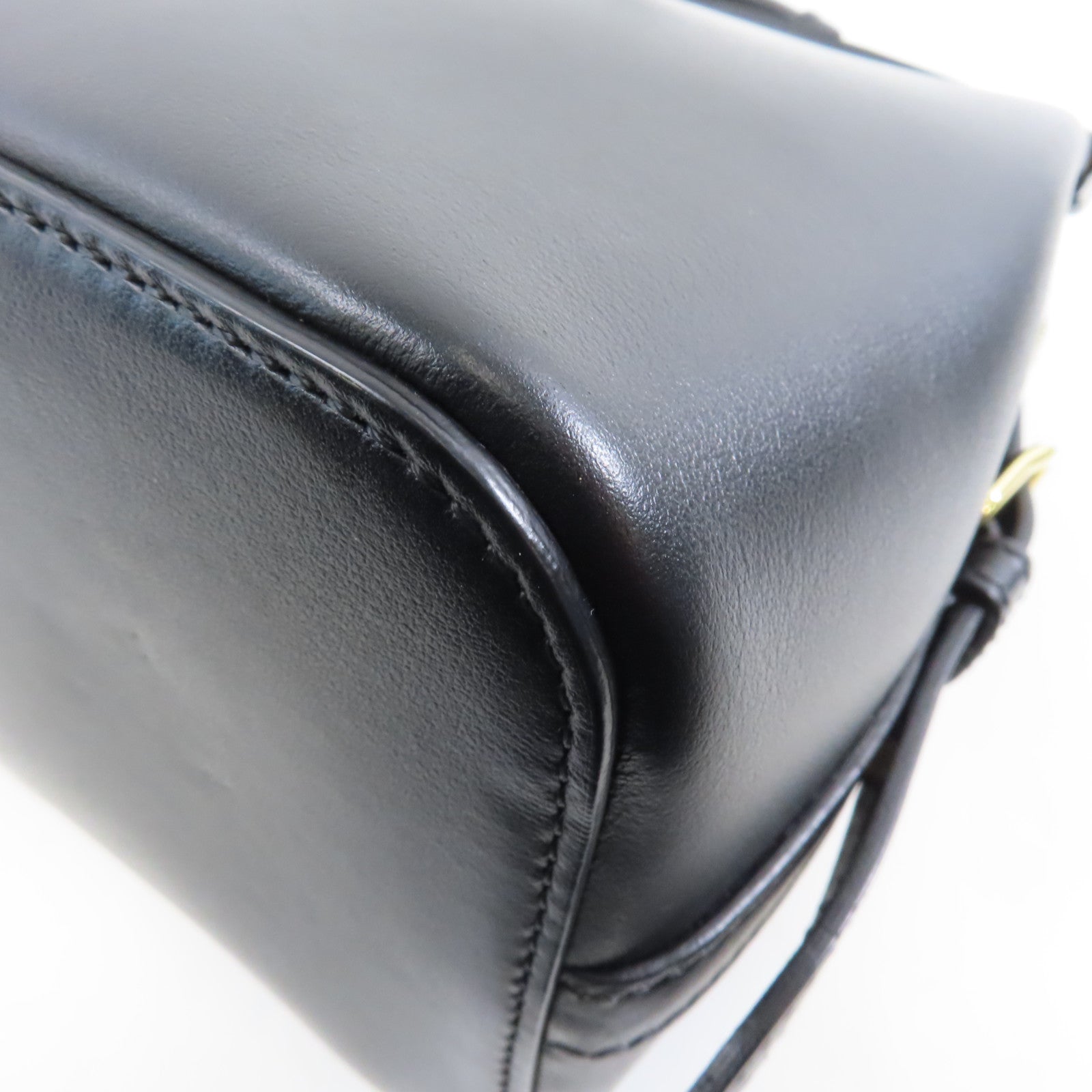 CELINE 牛皮皮革Teen Cabas金扣肩背袋黑色