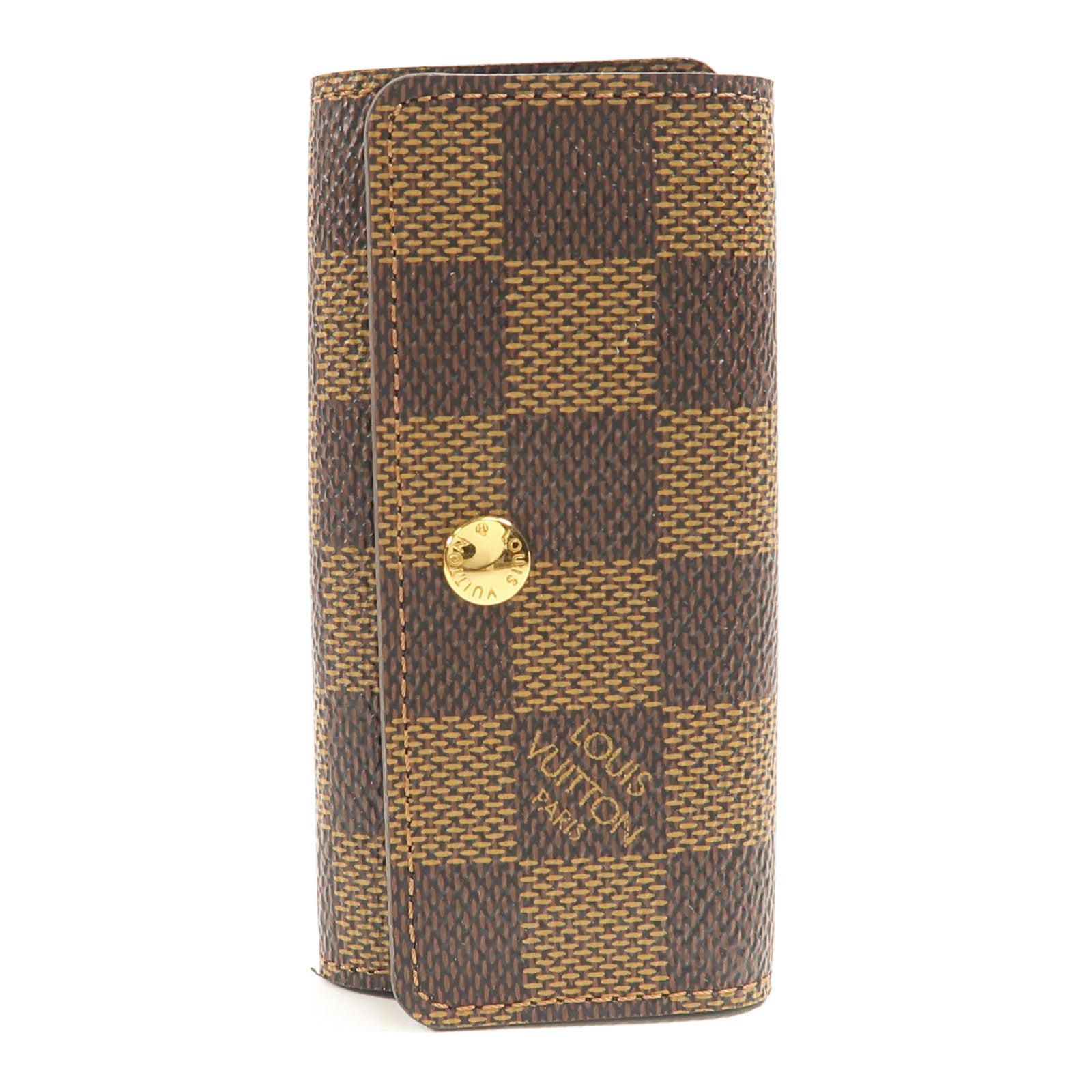 LOUIS VUITTON Damier 4 Key Holder金扣鎖匙包棕色