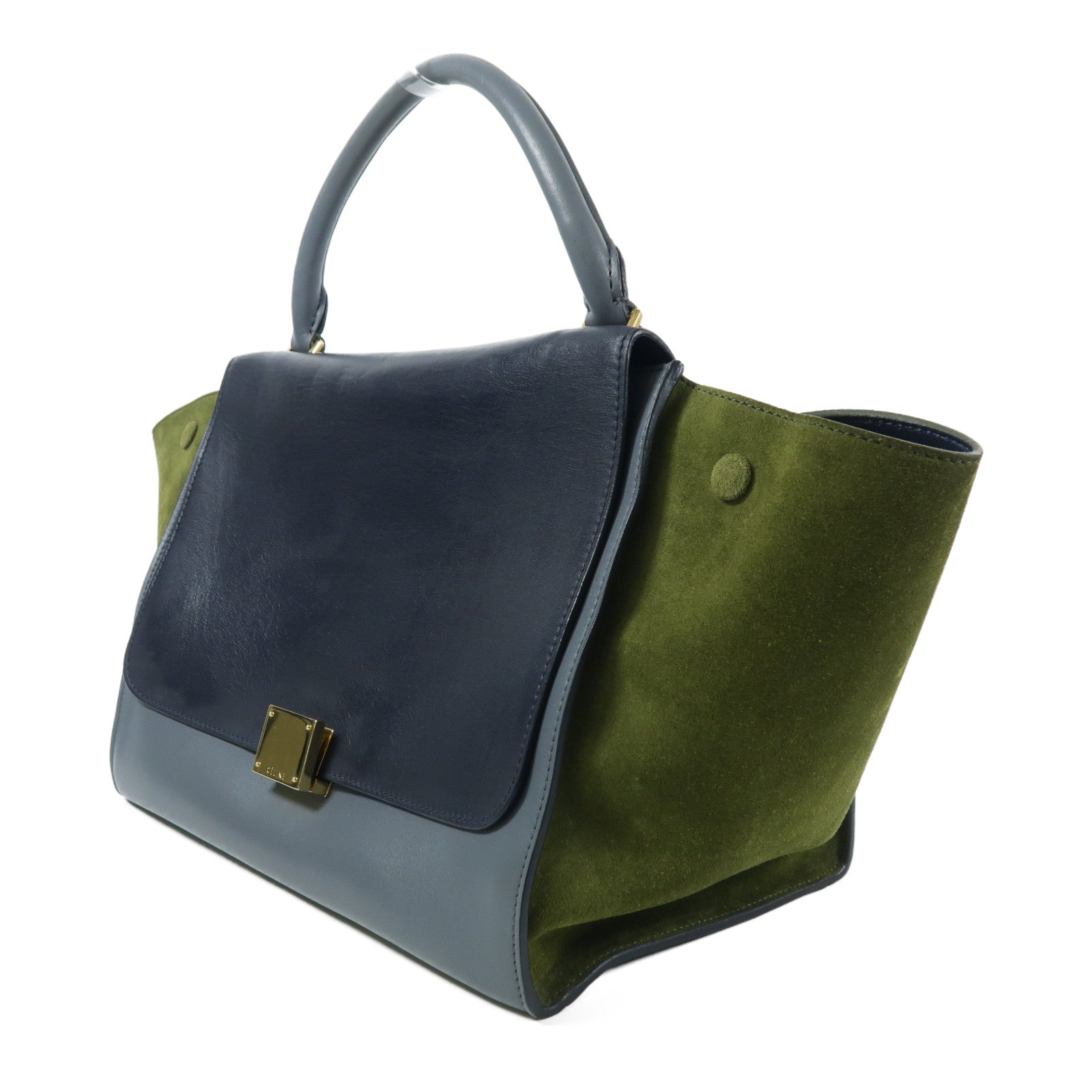 CELINE 牛皮/麂皮皮革Trapeze Medium金扣手挽肩背兩用袋