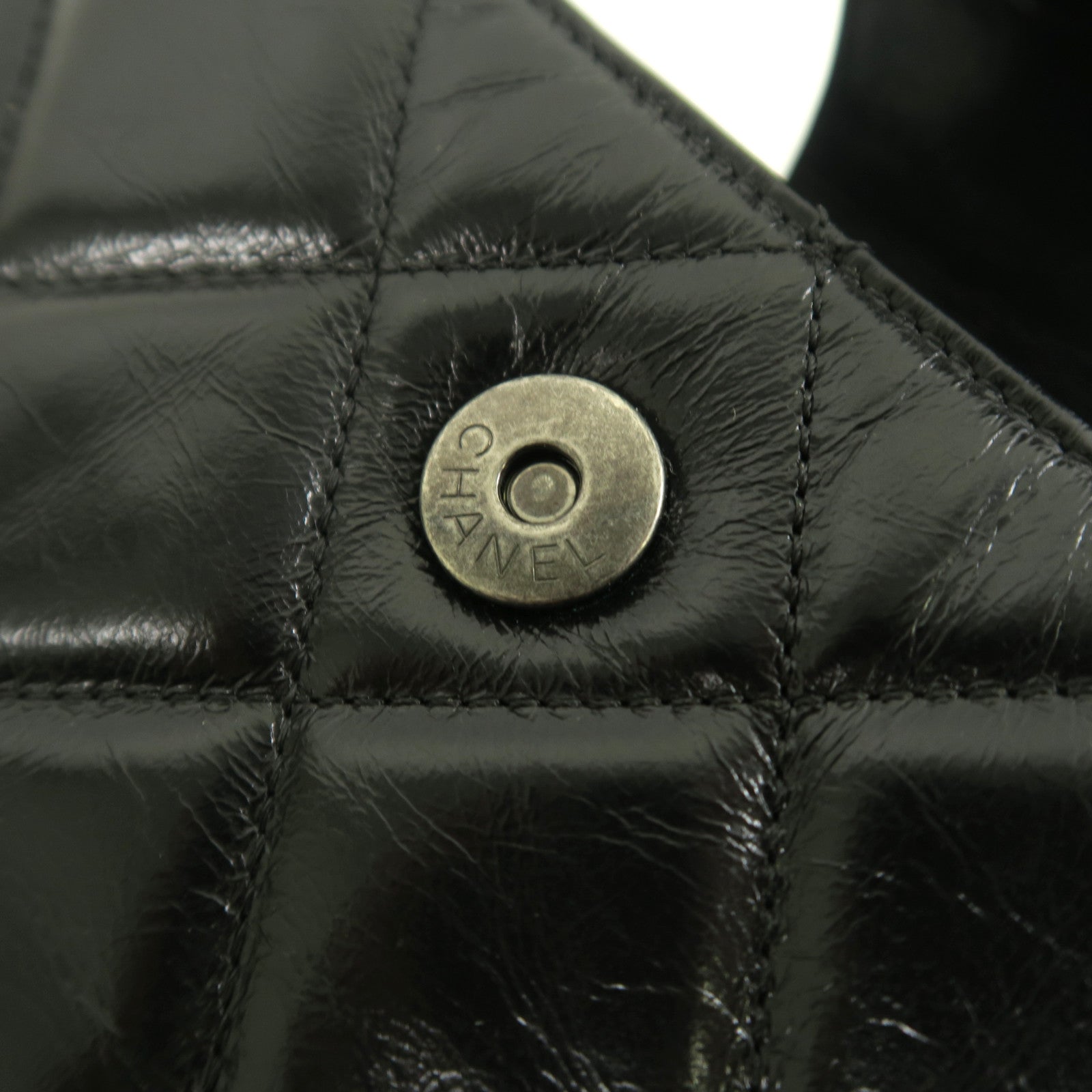 CHANEL 【激減優惠】菱格牛皮皮革Shoulder Bag銀扣鏈帶肩背袋黑色