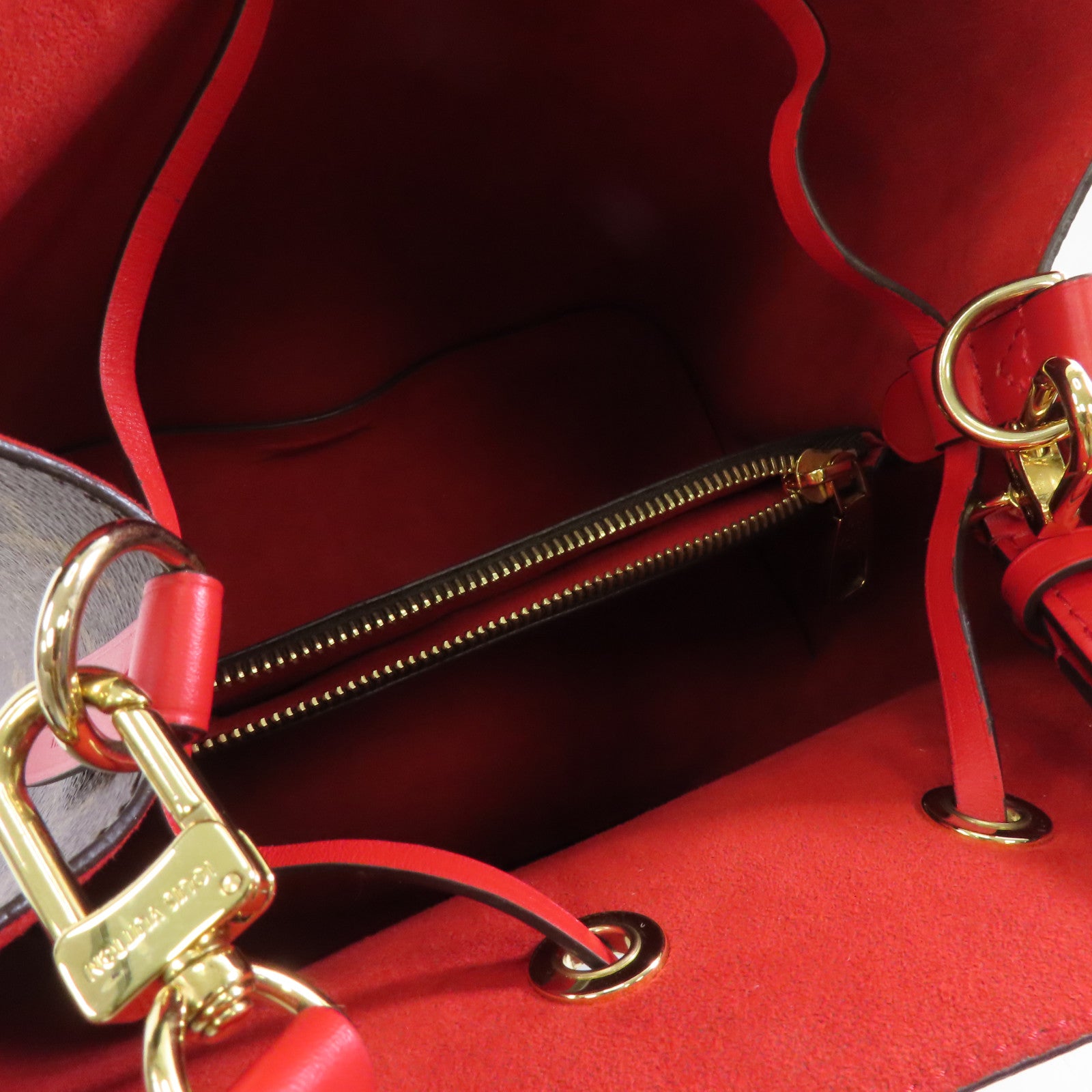 LOUIS VUITTON Monogram Neo Noe MM金扣肩背袋紅色/啡色
