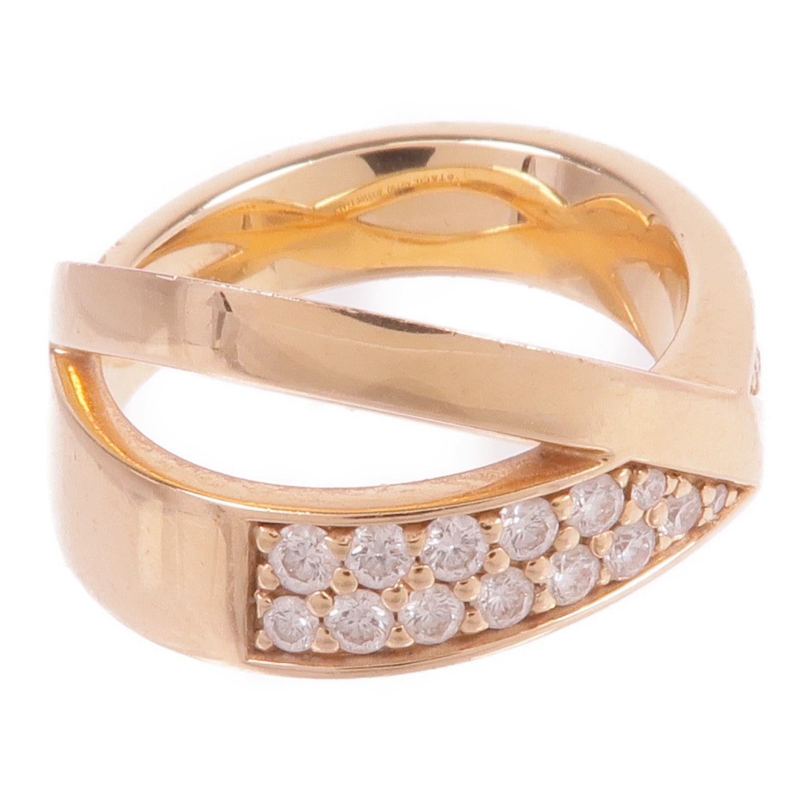 TIFFANY＆CO 18K玫瑰金Atlas X Wide Diamond Ring鑽石戒指US#6.5