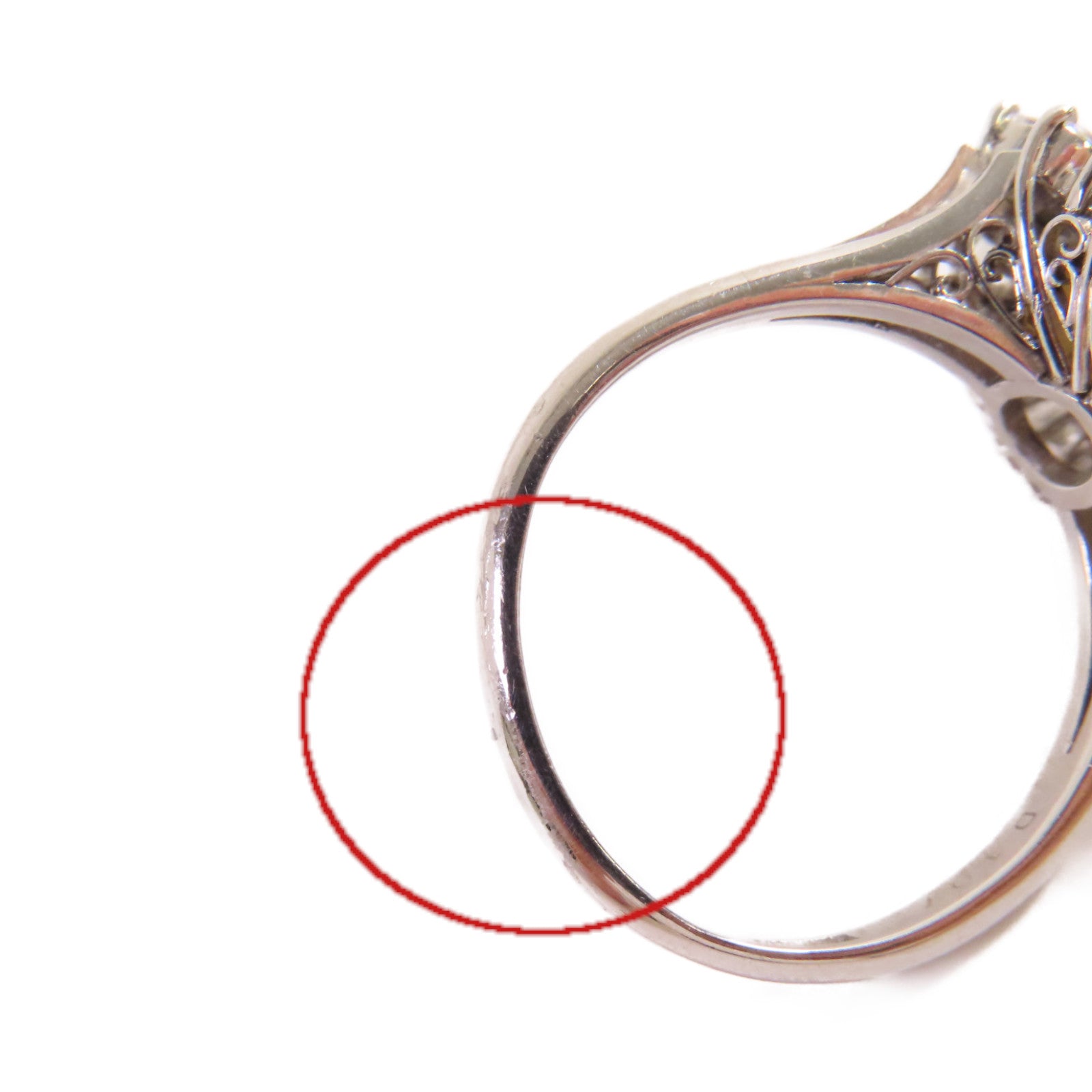 JEWELRY PT900鉑金/12mm珍珠/1.07ct鑚石Pearl Diamond Ring戒指US#8