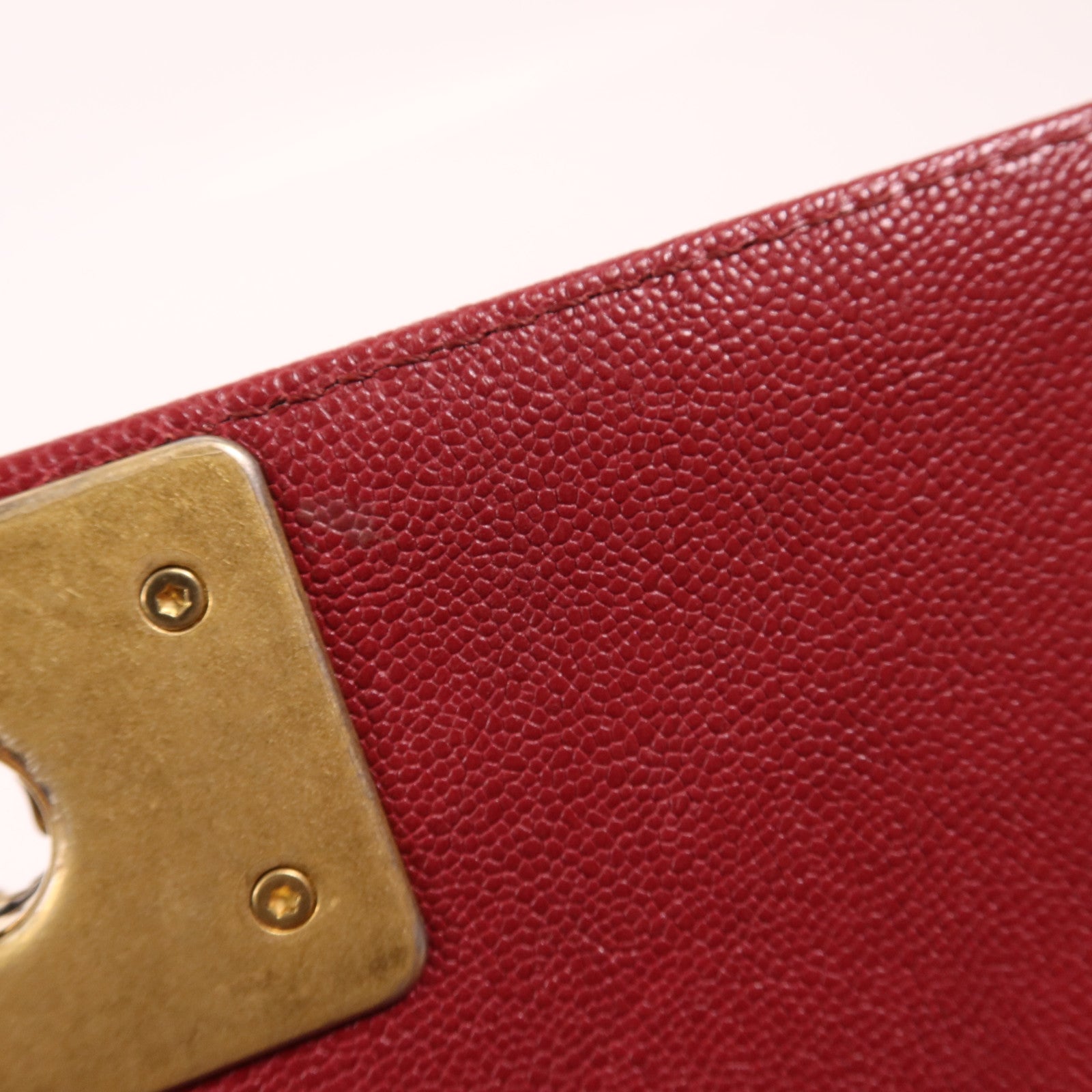 CHANEL 牛皮皮革Boy 25金扣鏈帶肩背袋