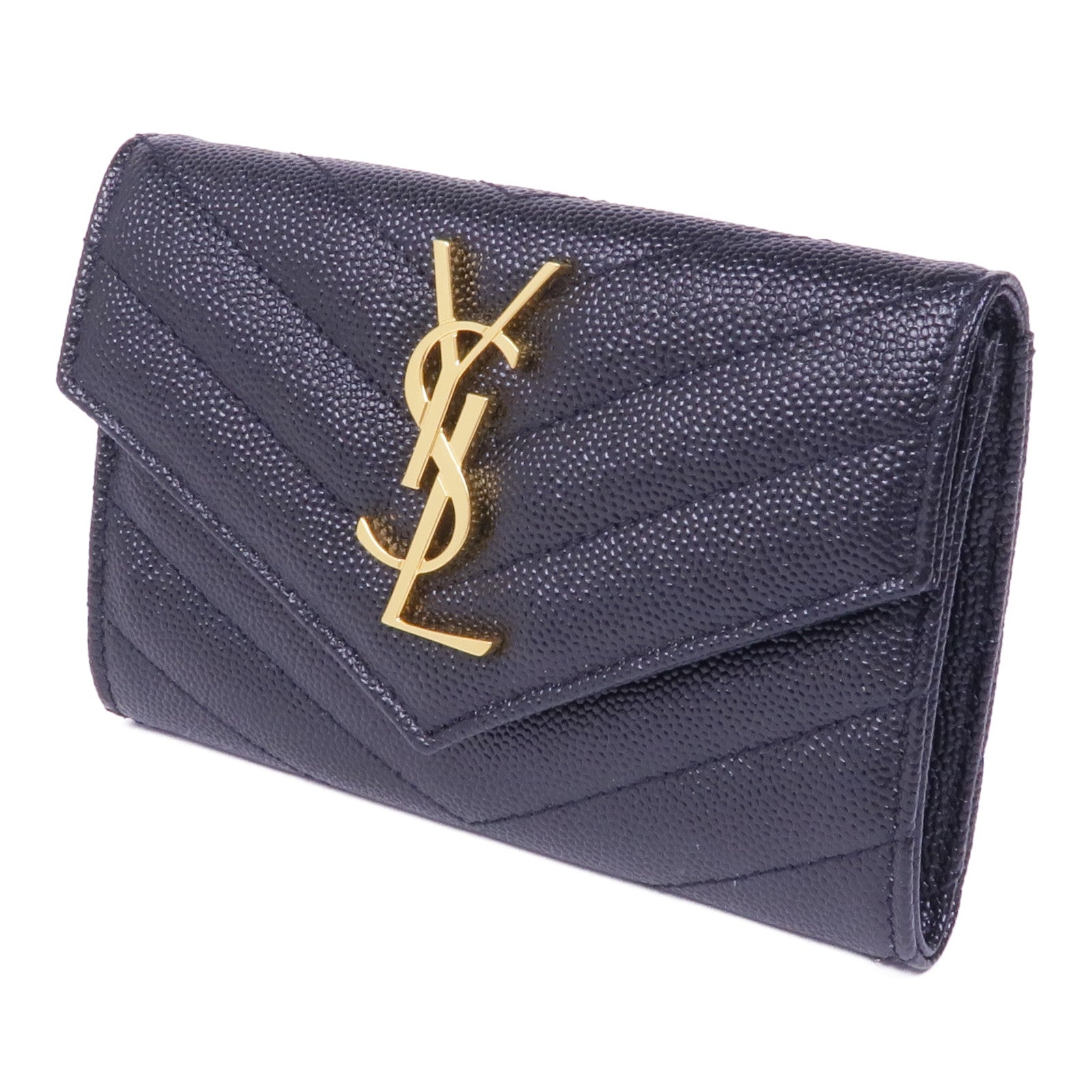 YVES SAINT LAURENT 牛皮皮革Wallet金扣錢包