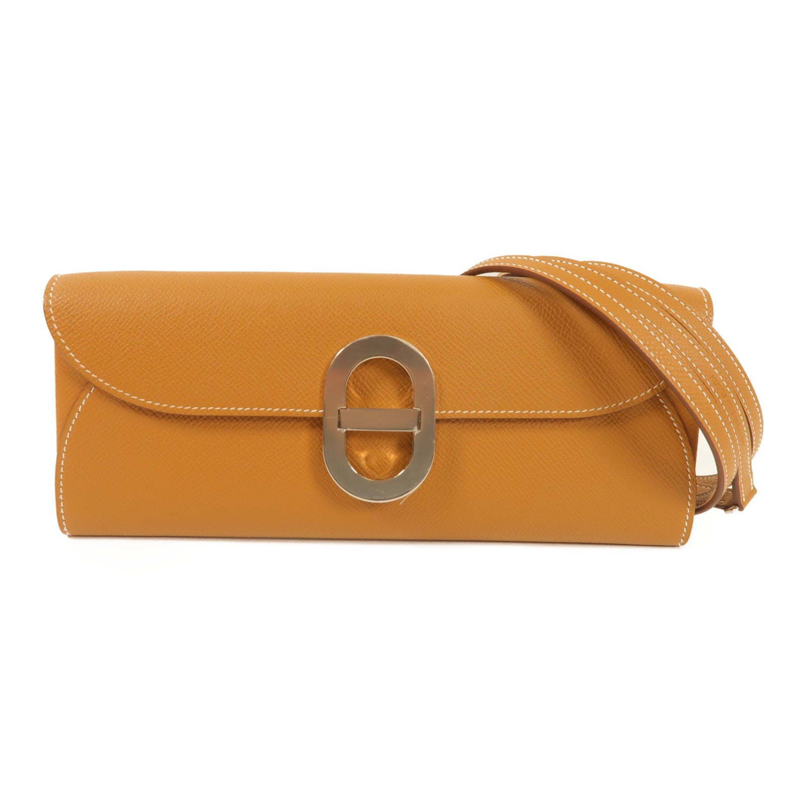 HERMES Epsom皮革Chaine d'Ancre To Go銀扣肩背袋Gold