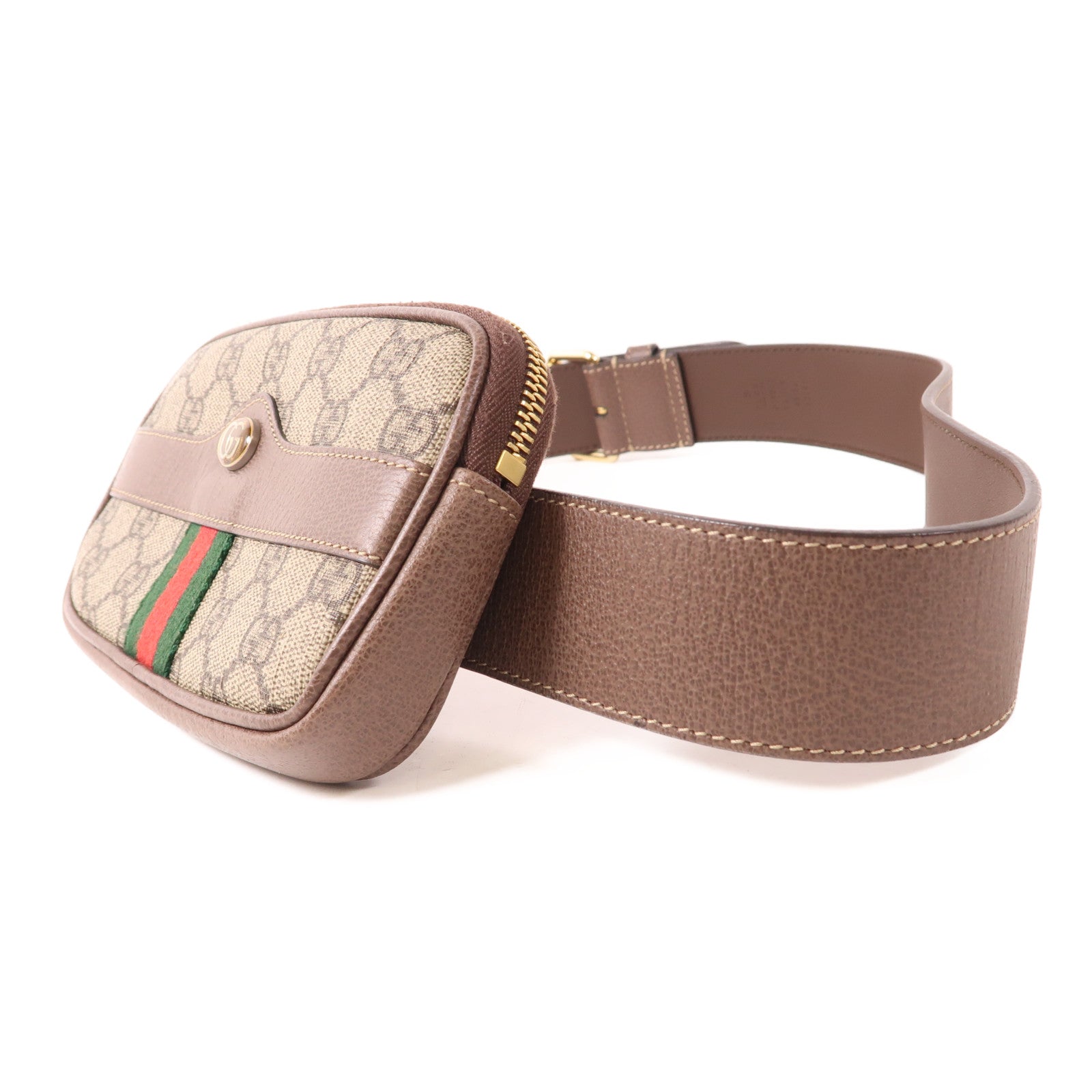 GUCCI GG Ophidia Belt Bag Coated Canvas Brown 519308