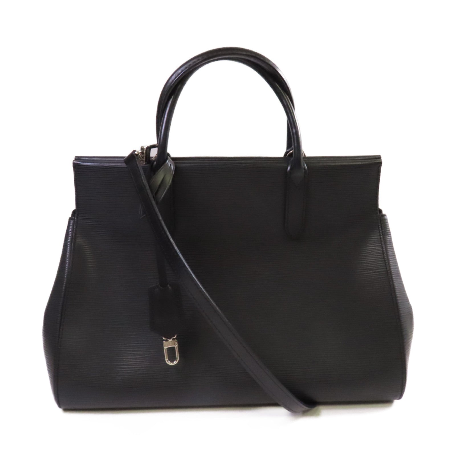 LOUIS VUITTON Epi Marly MM 2Way Shoulder Bag銀扣手挽肩背兩用袋黑色