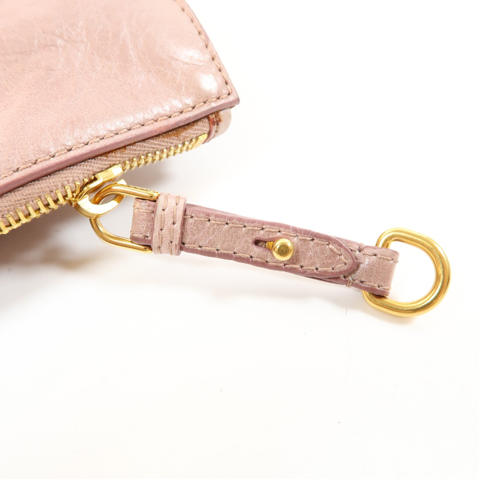 Miu Miu 【激減優惠】牛皮皮革2 Way Shoulder Bag金扣手挽肩背兩用袋粉紅色