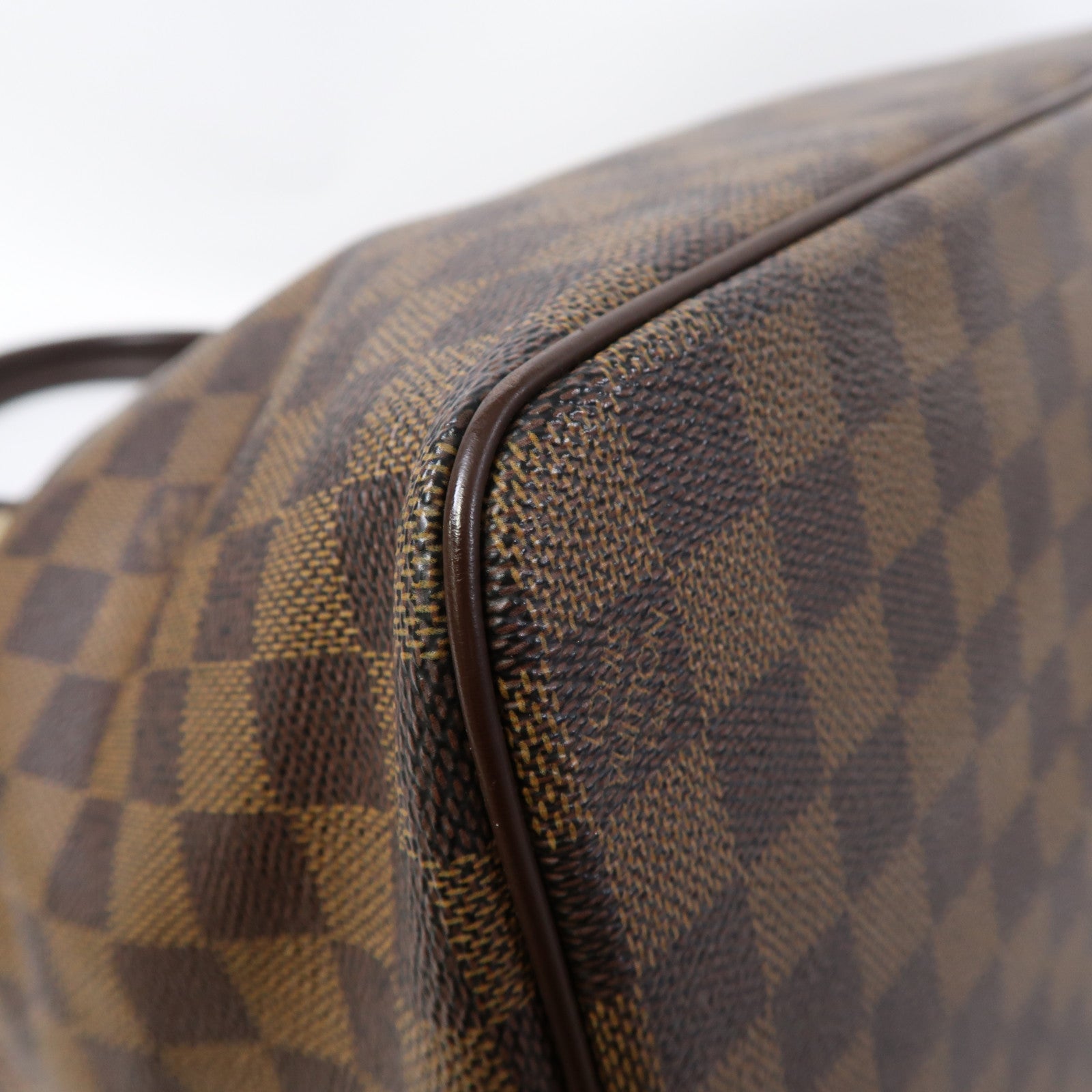 LOUIS VUITTON Damier Ebene Saleya GM金扣手挽袋啡色