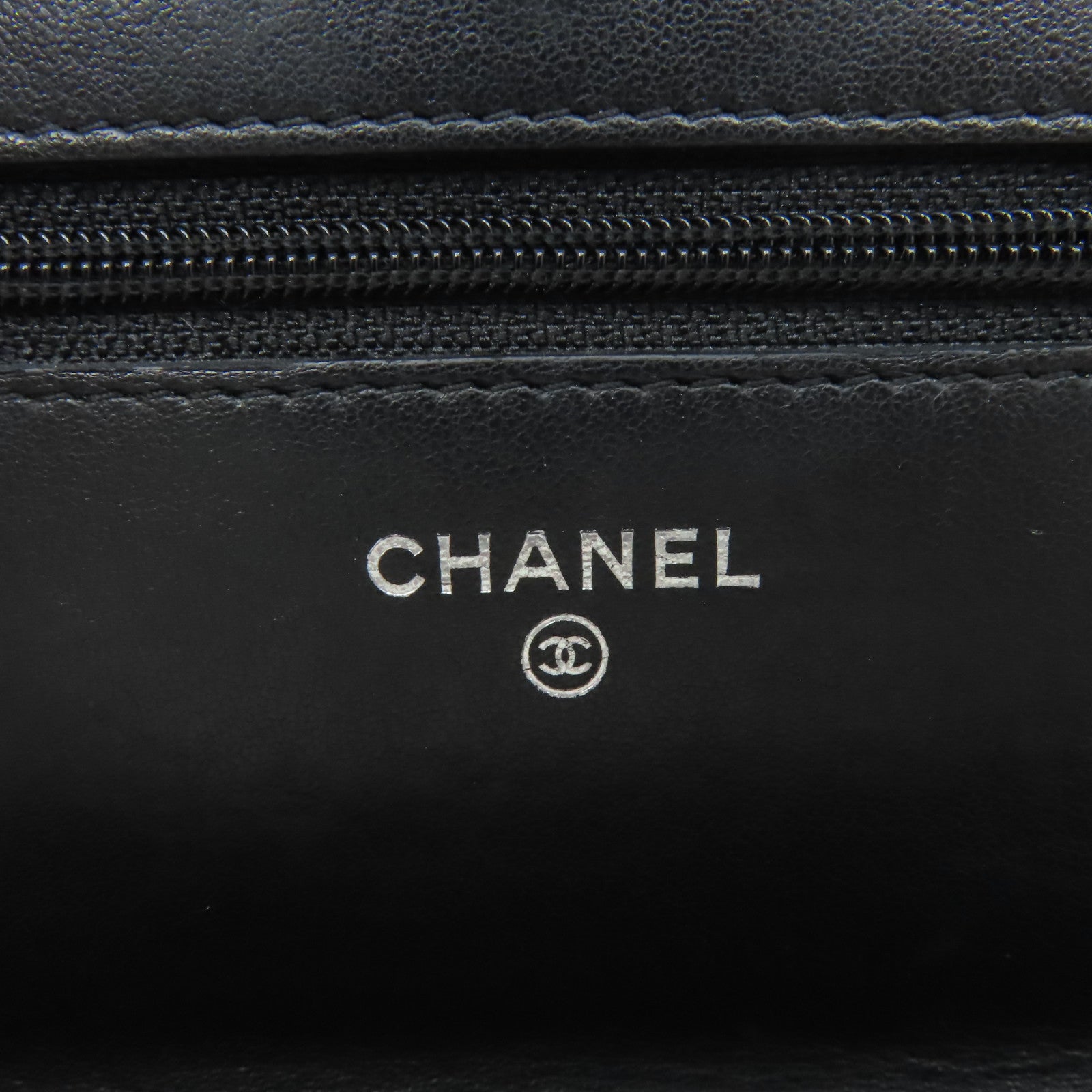 CHANEL 【激減優惠】菱格羊皮皮革WOC Wallet On Chain Shoulder Bag銀扣鏈帶肩背袋黑色