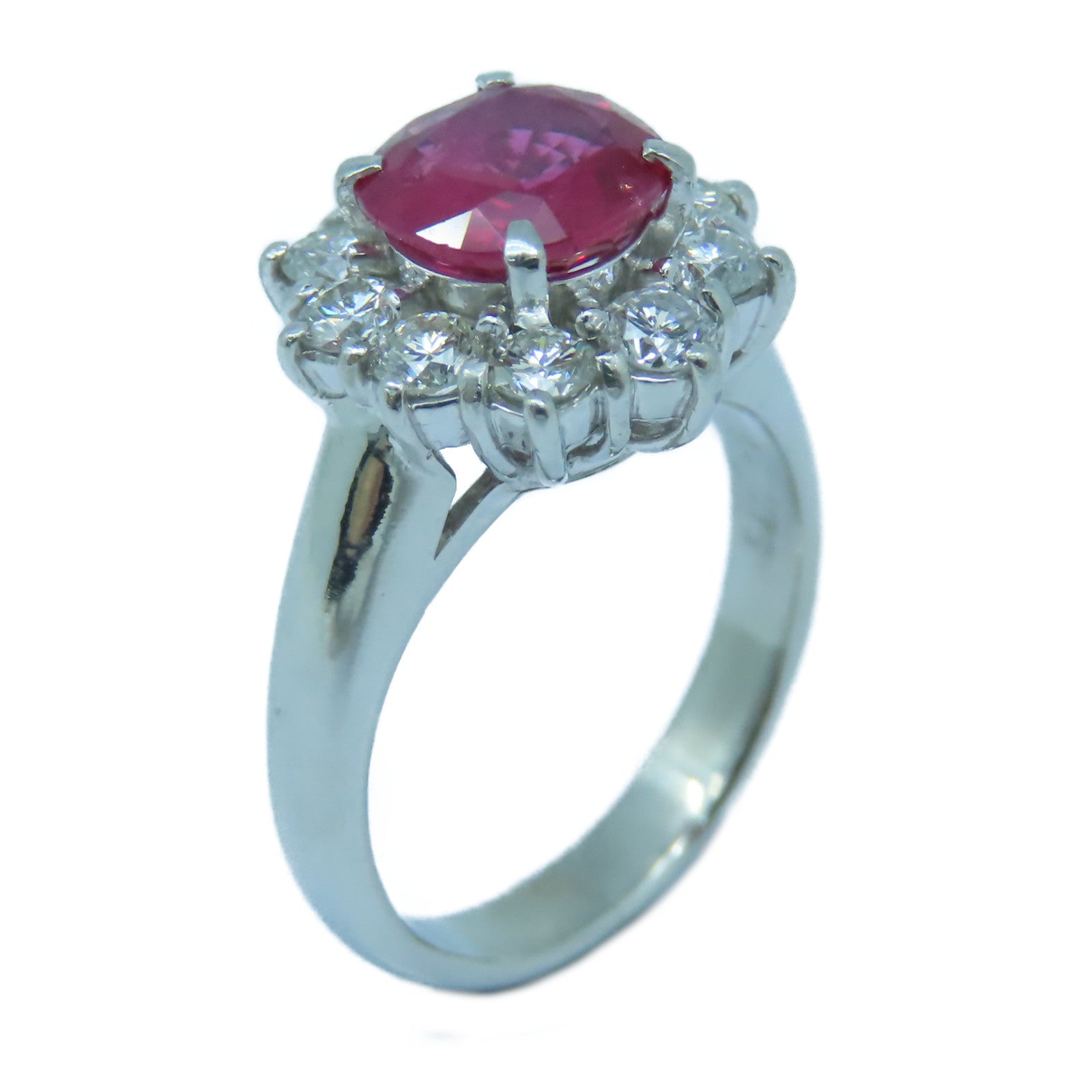 JEWELRY **【激減優惠】PT900鉑金1.54ct紅寶石0.75ct鑽石戒指銀色US#4.75