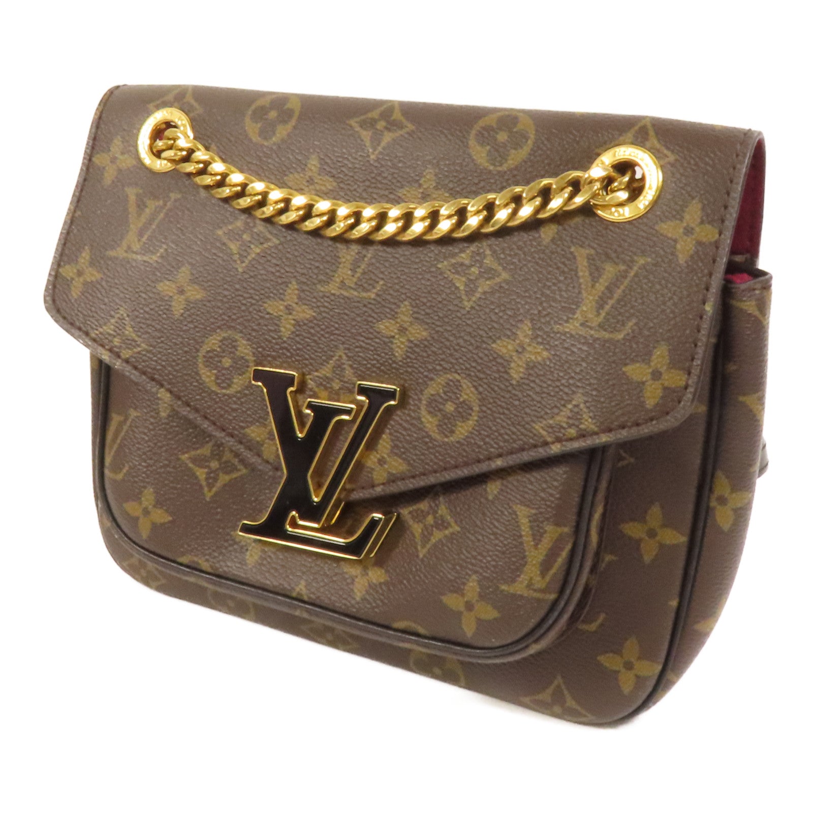 LOUIS VUITTON Monogram Passy金扣肩背袋棕色