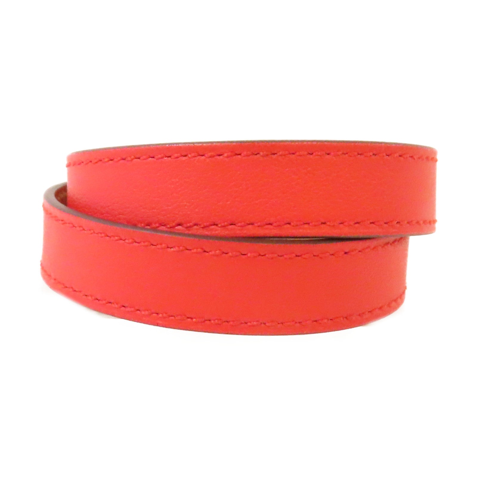 HERMES 【激減優惠】Swift皮革Kelly Double Bracelet金扣手鏈Rouge de Coeur 心紅色