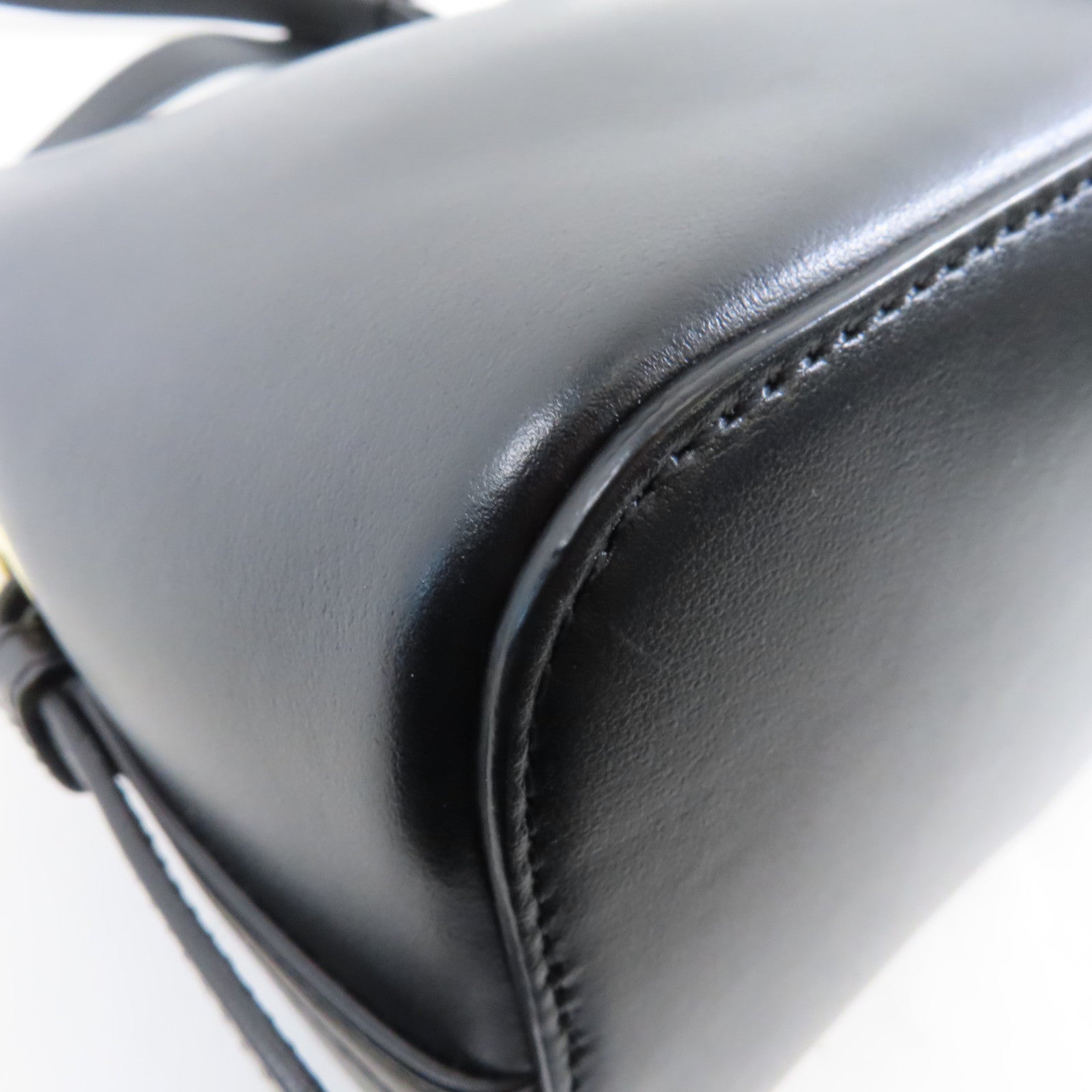 CELINE 牛皮皮革Teen Cabas金扣肩背袋黑色