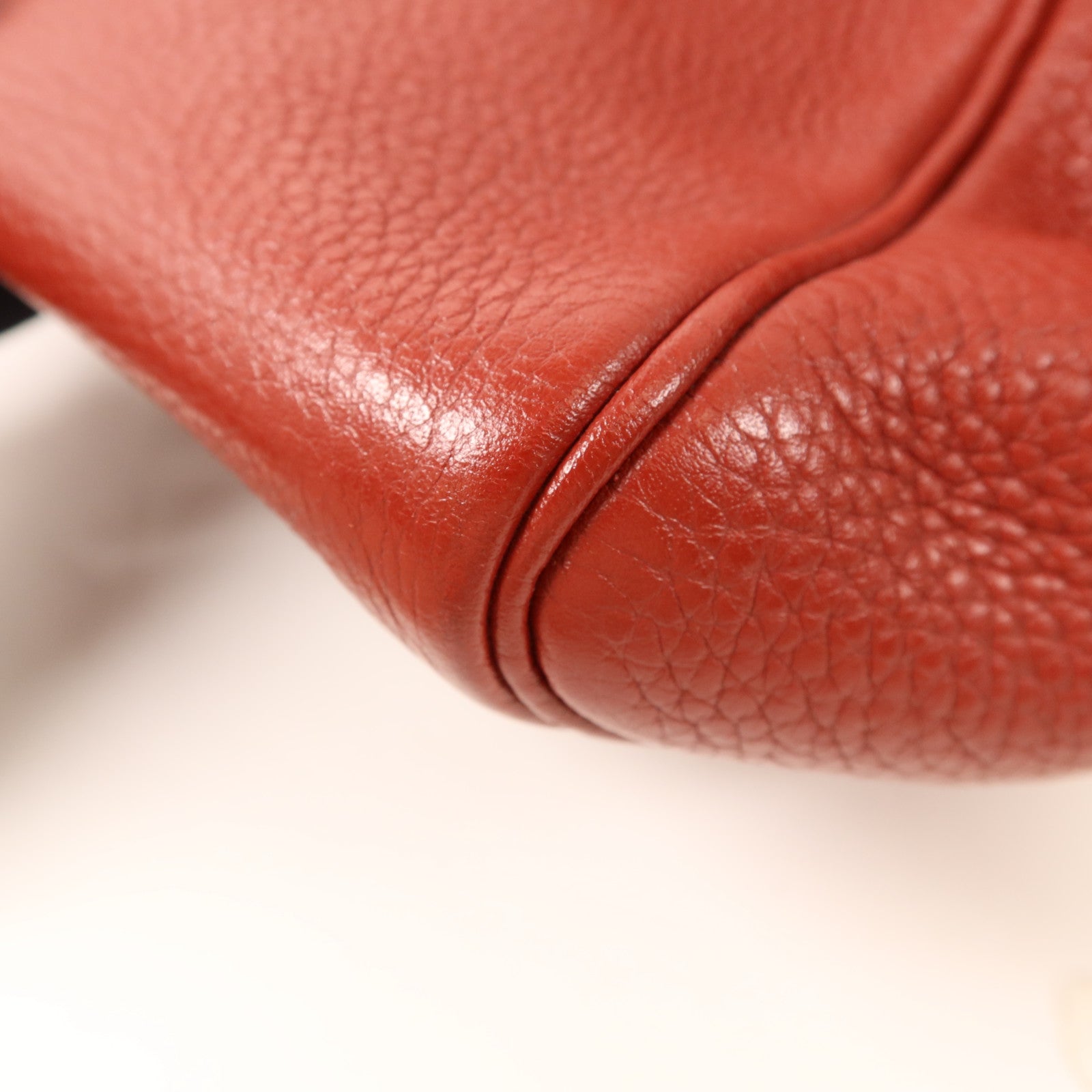HERMES Clemence皮革Victoria 35銀扣手挽袋Rouge Garance