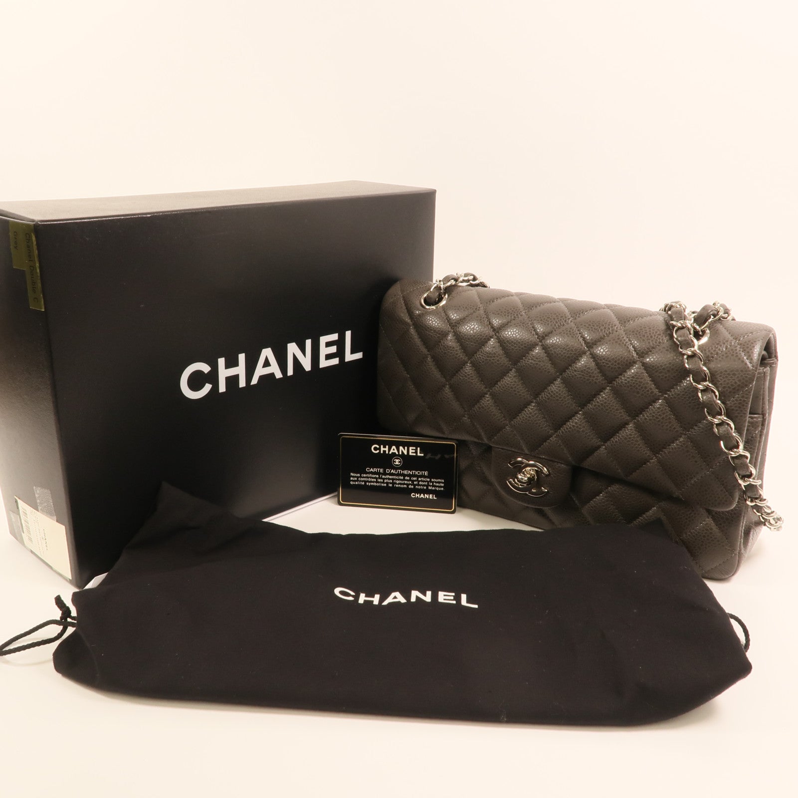 CHANEL 牛皮皮革Classic 25銀扣鏈帶肩背袋