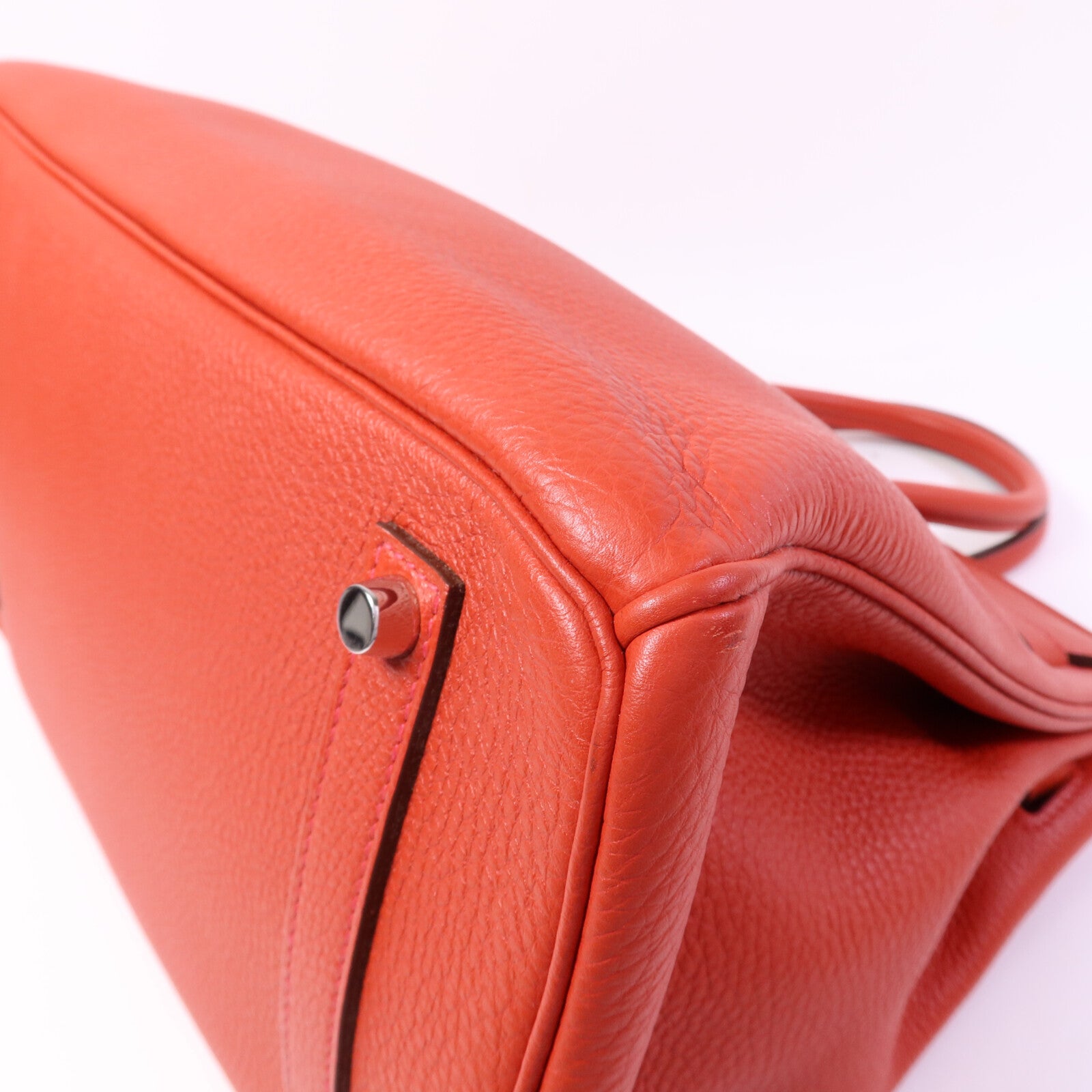 HERMES Togo皮革Birkin 35銀扣手挽袋Rouge De Coeur