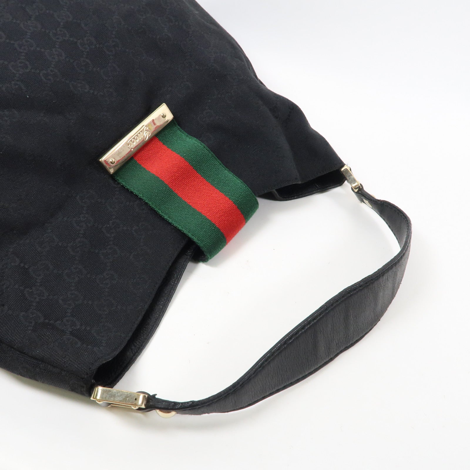 GUCCI 帆布Shoulder Bag金扣肩背袋黑色