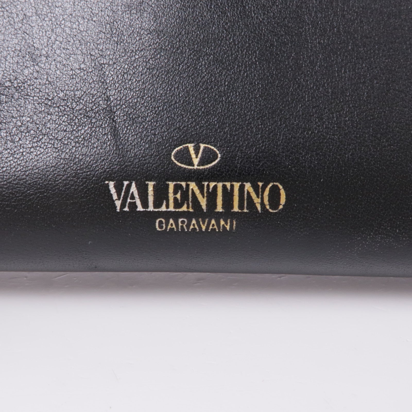 Valentino GHW Long Wallet Lambskin Leather Black