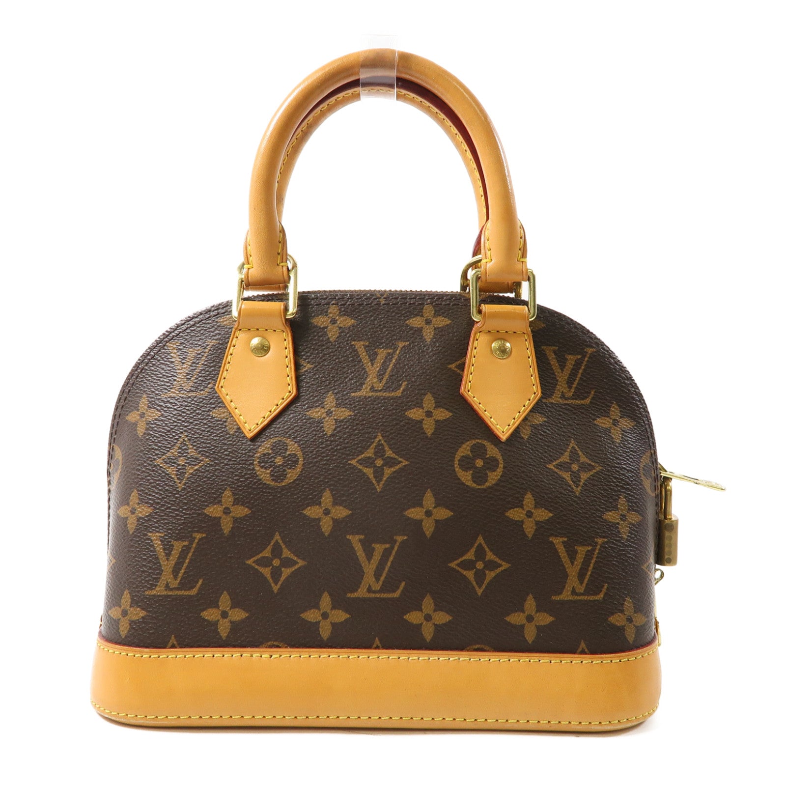 LOUIS VUITTON Monogram Alma BB金扣手挽肩背兩用袋棕色