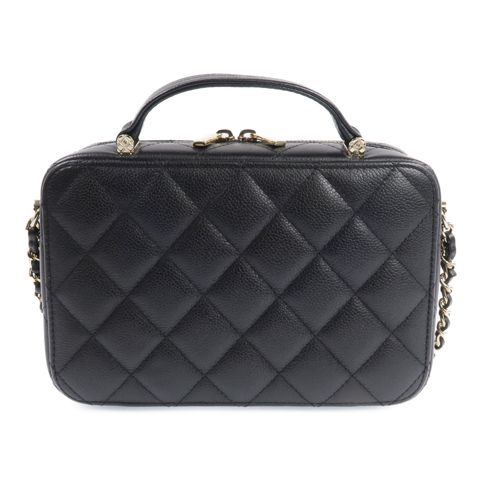 CHANEL 【激減優惠】牛皮皮革Vanity Case金扣手挽肩背兩用袋