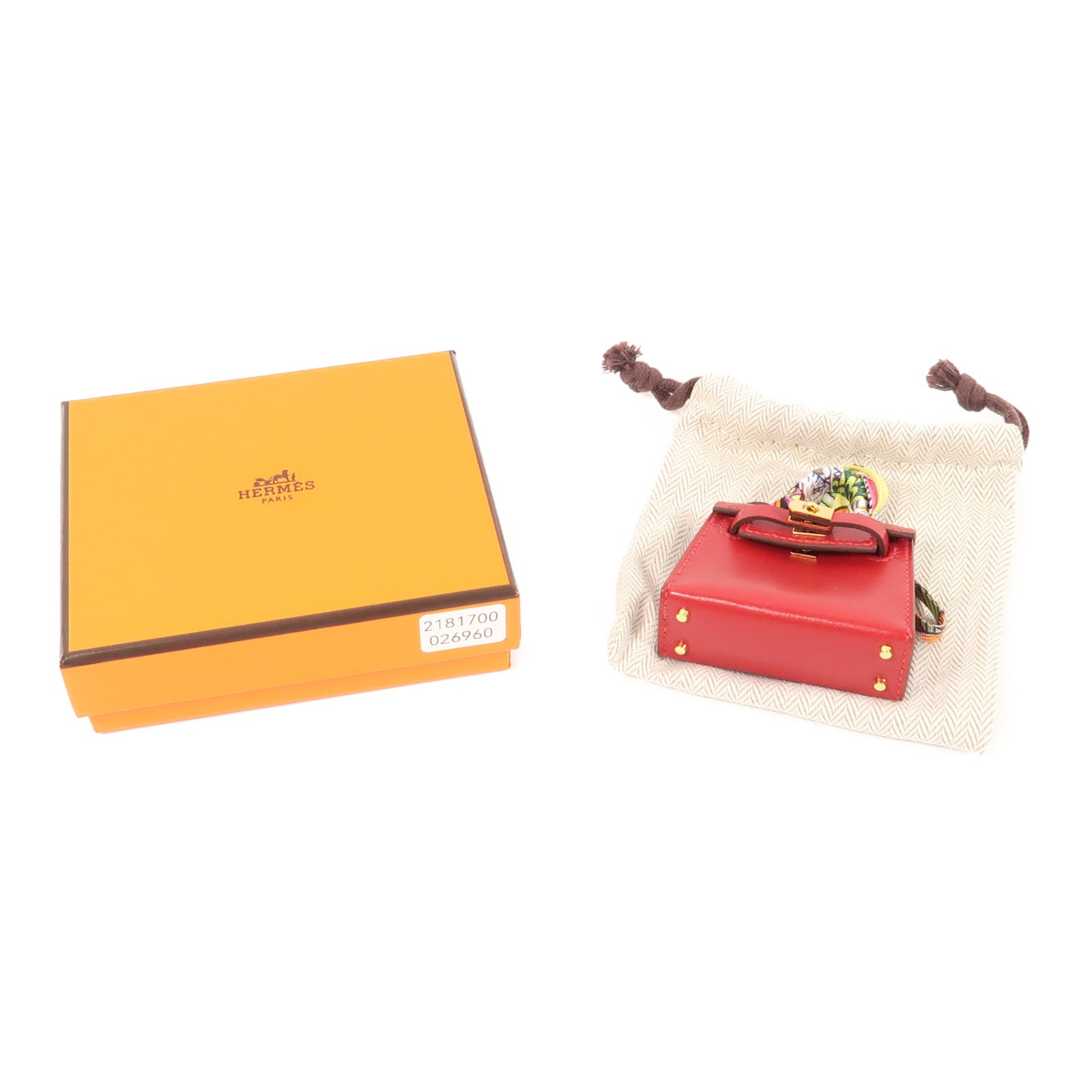 HERMES Swift皮革Kelly Charm金扣掛飾