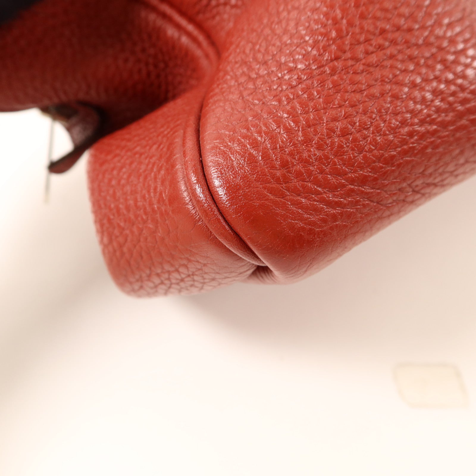 HERMES Clemence皮革Victoria 35銀扣手挽袋Rouge Garance