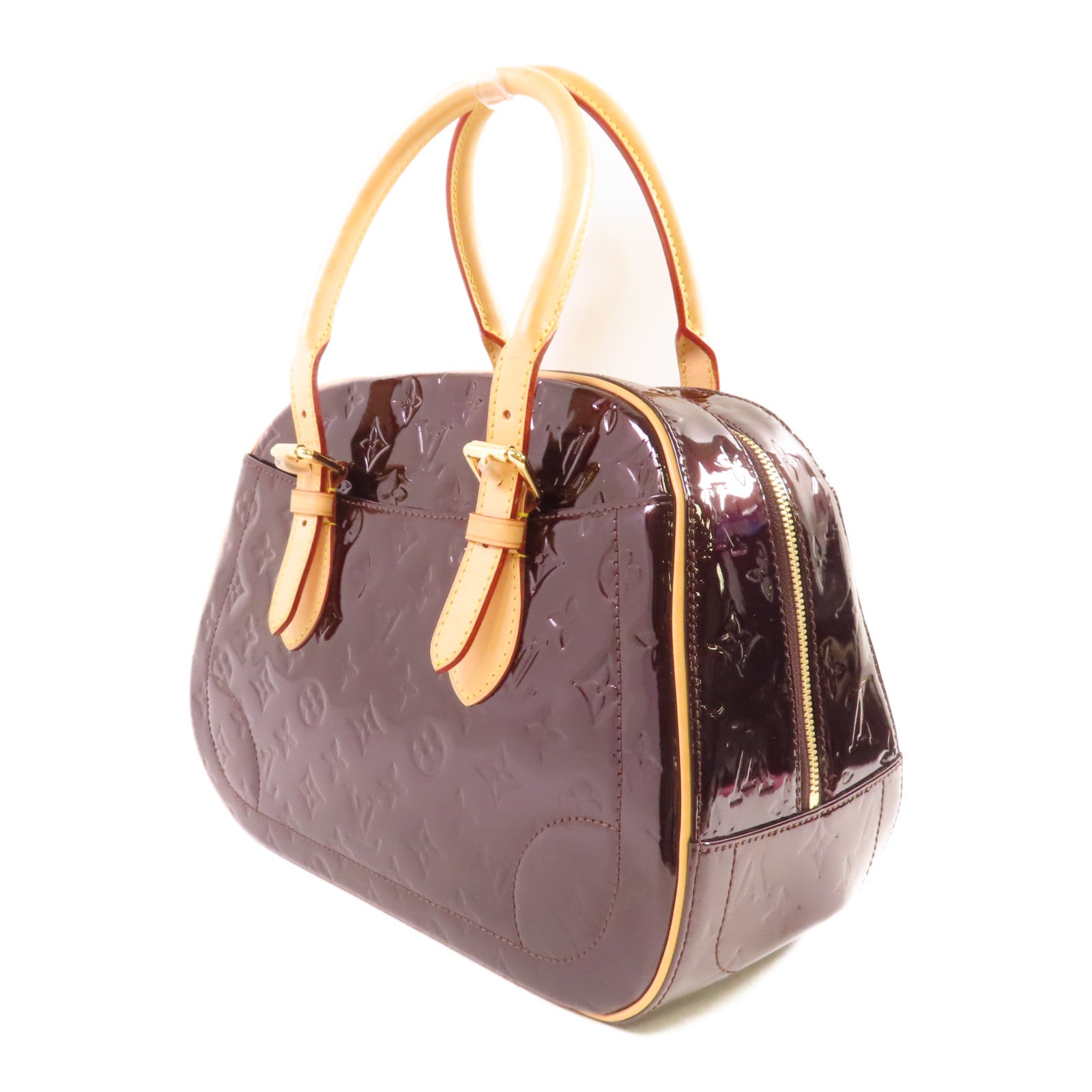 LOUIS VUITTON Vernis Summit Drive金扣手挽袋酒紅色