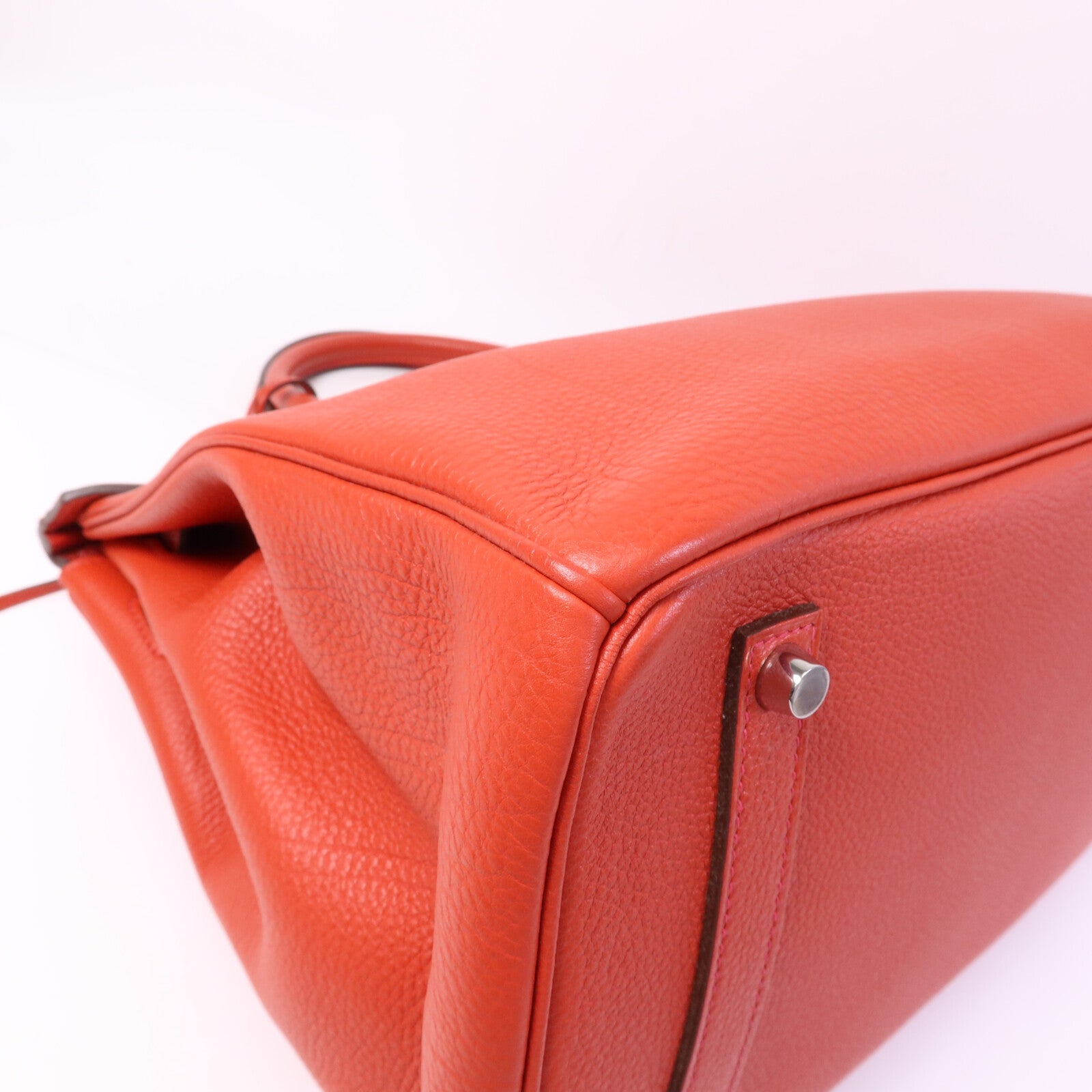 HERMES Togo皮革Birkin 35銀扣手挽袋Rouge De Coeur