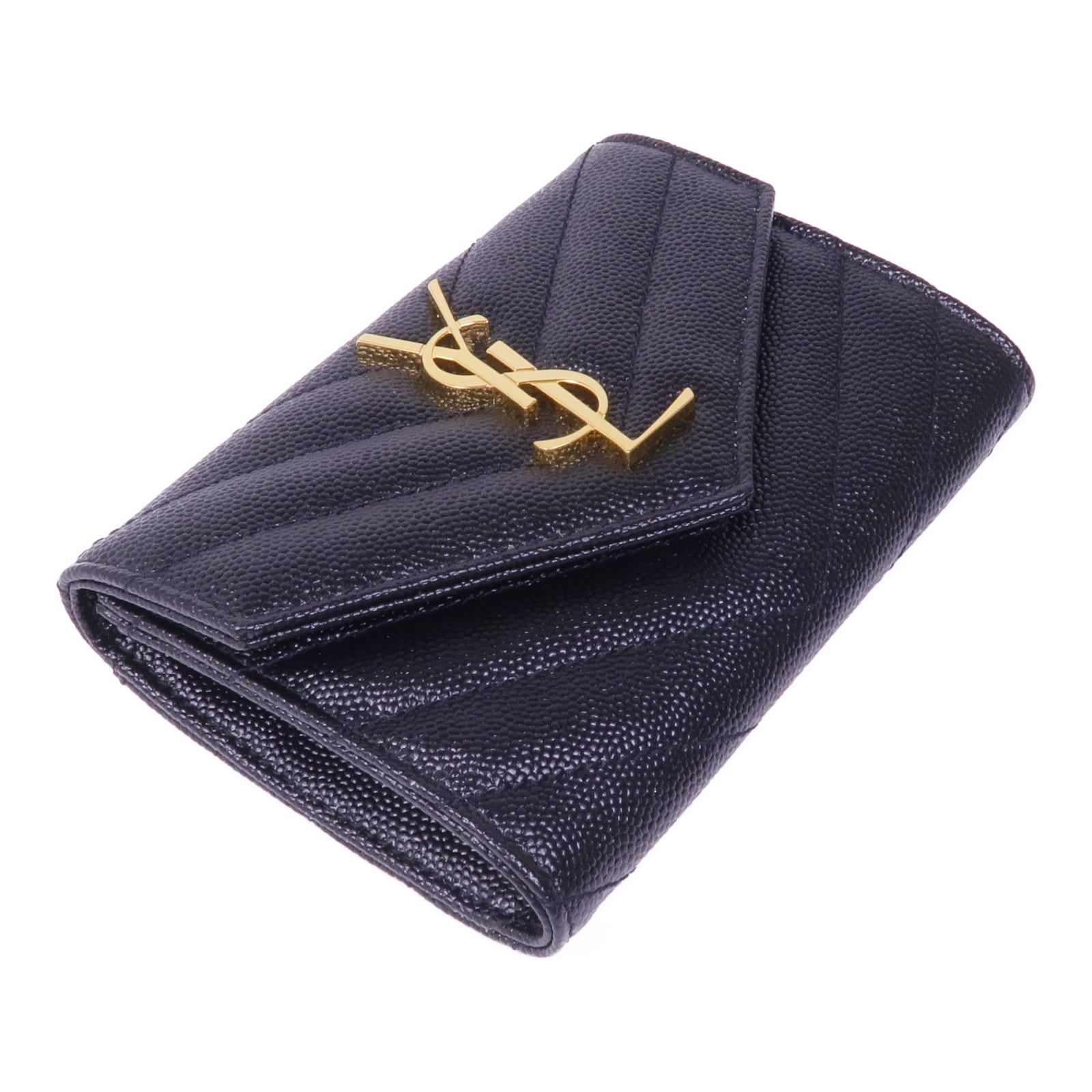 YVES SAINT LAURENT 牛皮皮革Wallet金扣錢包