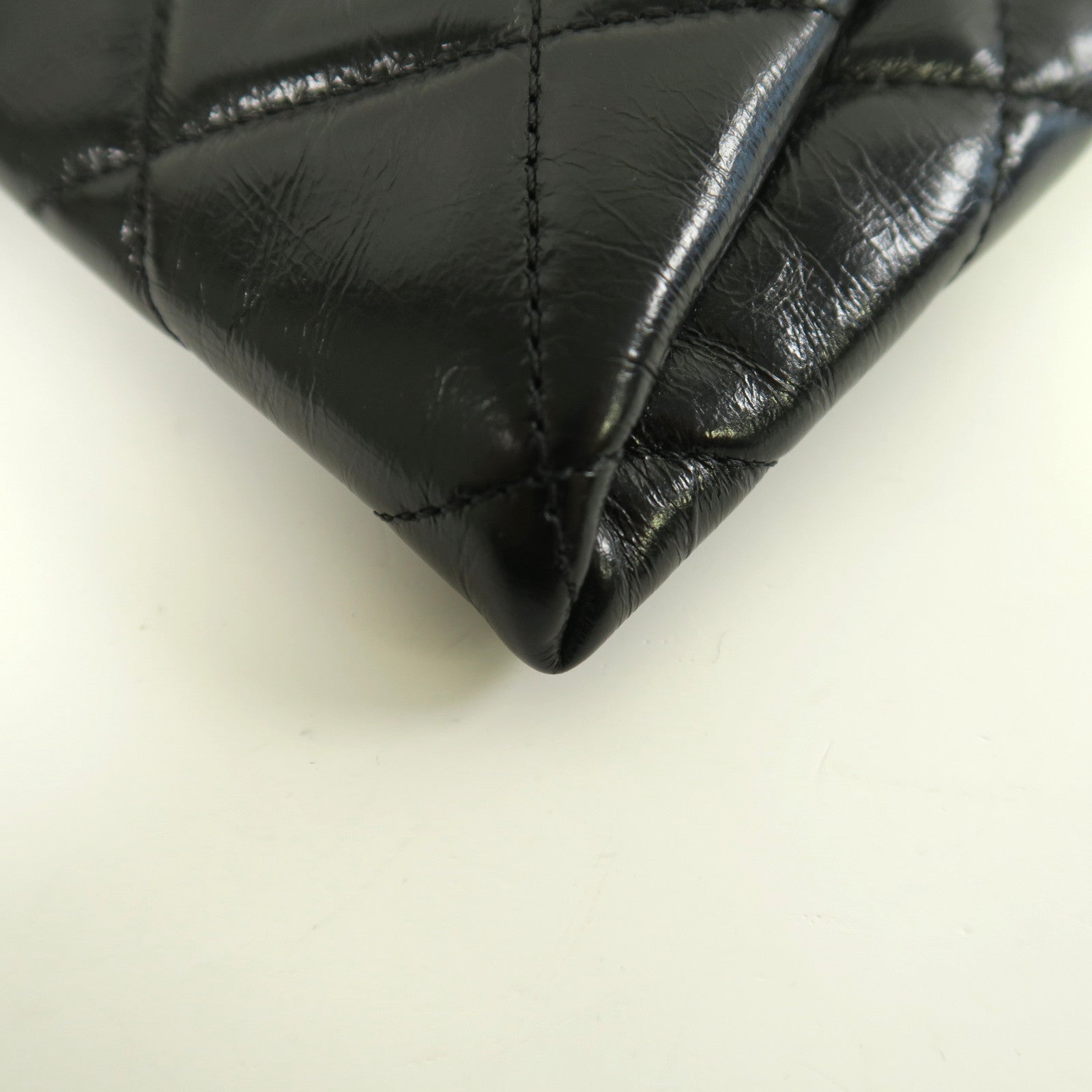 CHANEL 【激減優惠】菱格牛皮皮革Shoulder Bag銀扣鏈帶肩背袋黑色