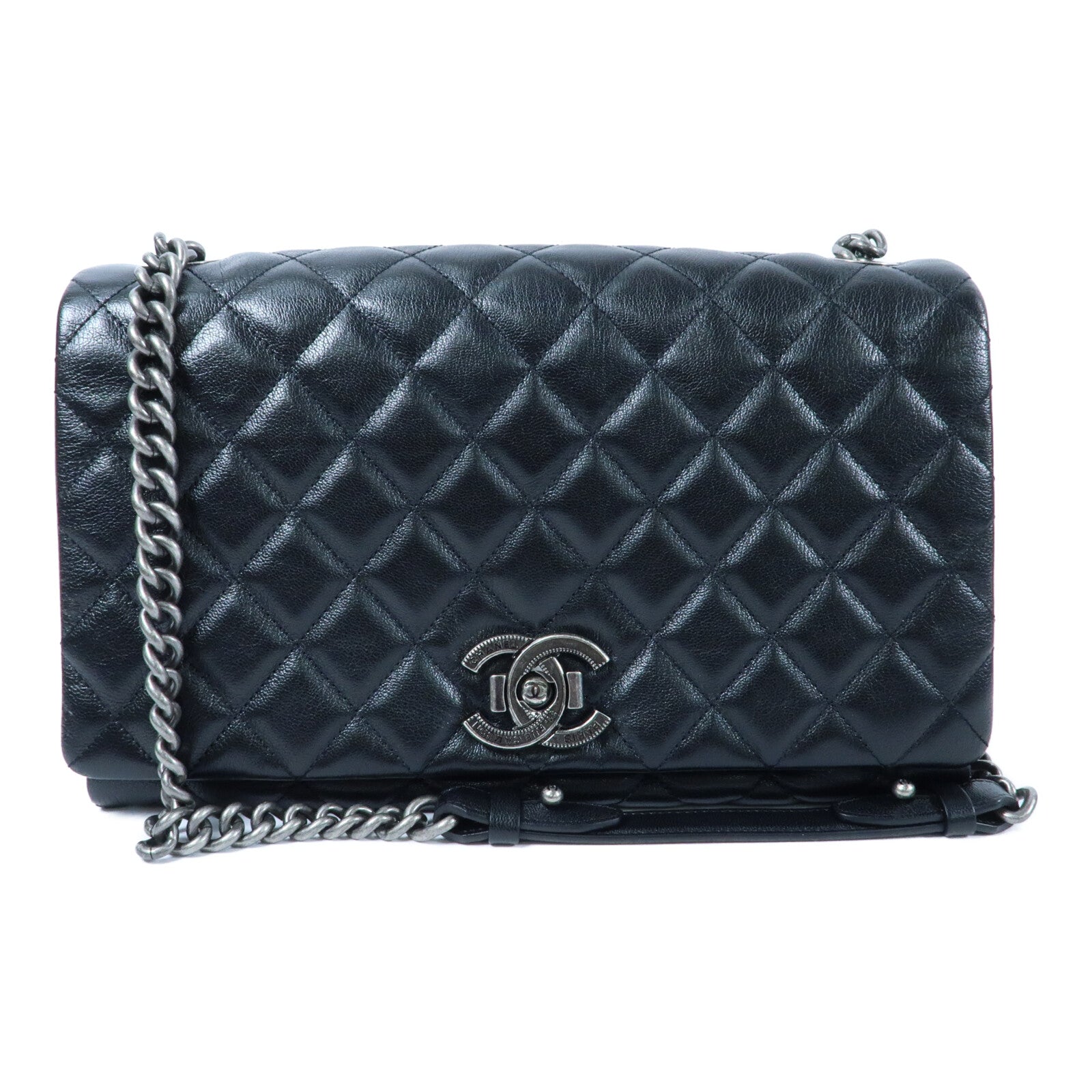 CHANEL 牛皮皮革Chain Shoulder鏈帶肩背袋