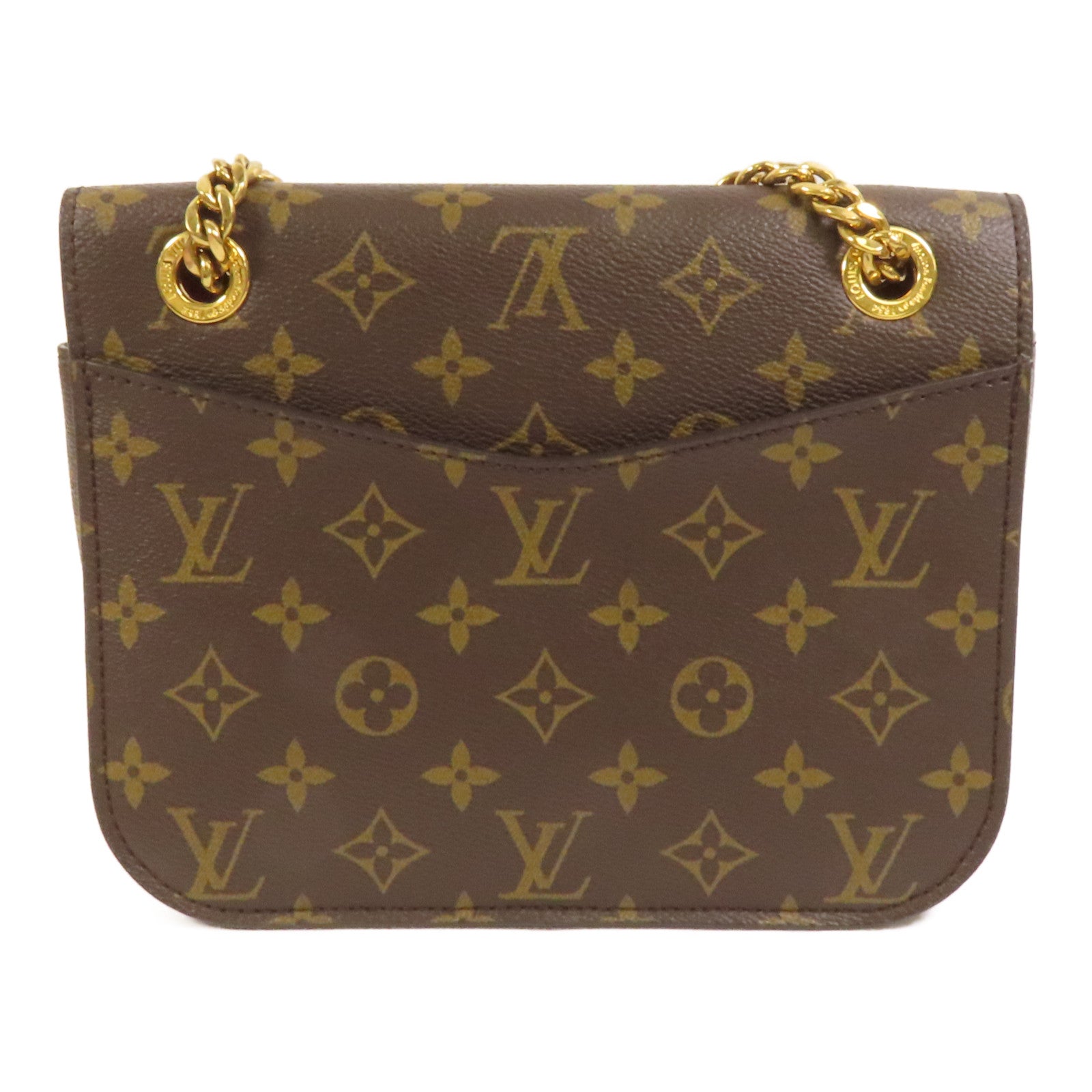 LOUIS VUITTON Monogram Passy金扣肩背袋棕色