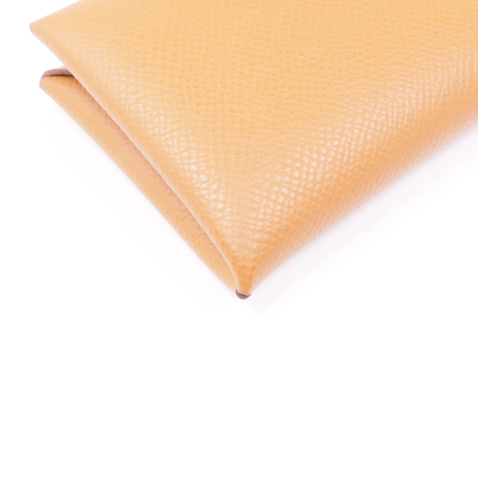 HERMES Epsom皮革Calvi Duo銀扣零錢包Gold