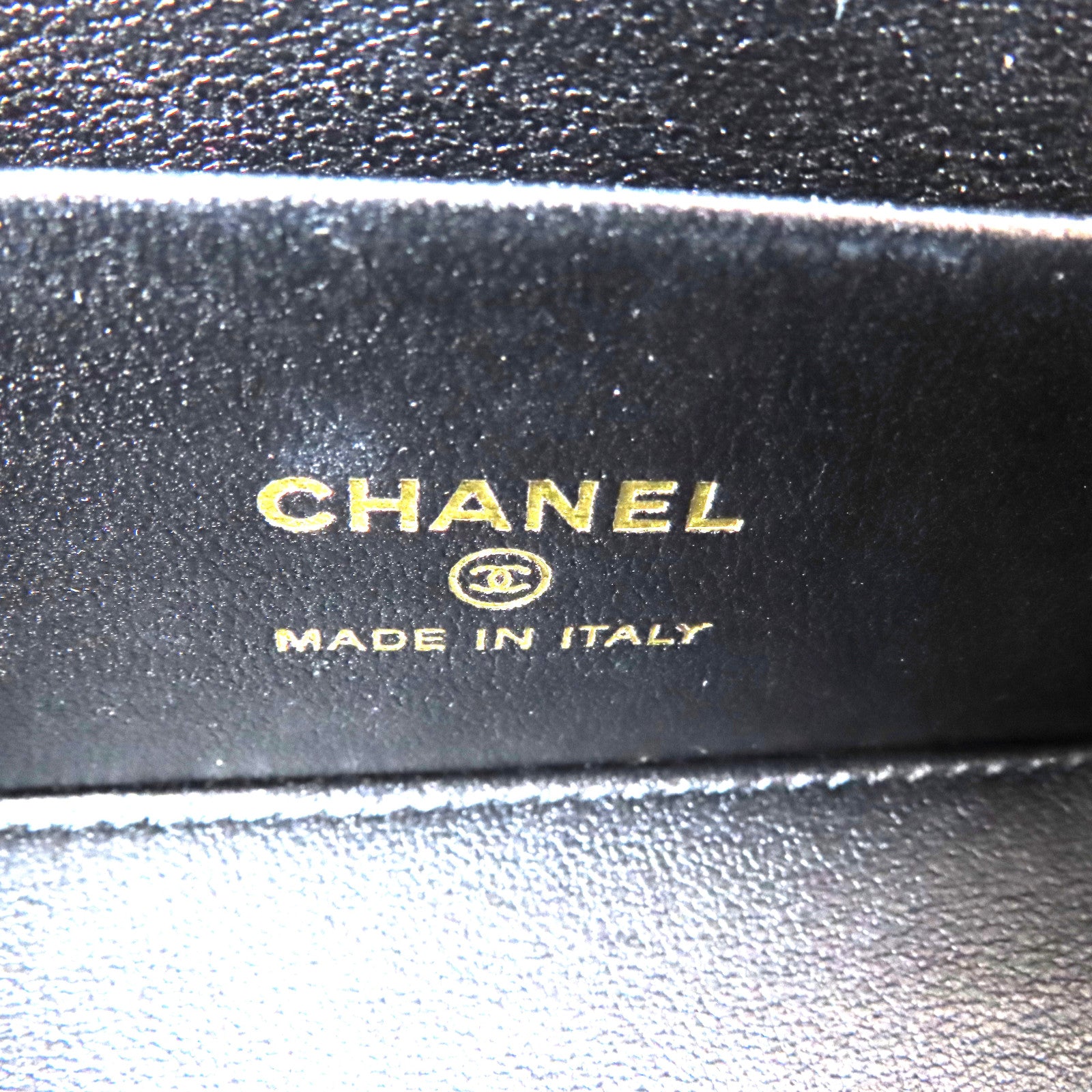 CHANEL 【激減優惠】菱格羊皮皮革Vanity Bag金扣鏈帶肩背袋黑色