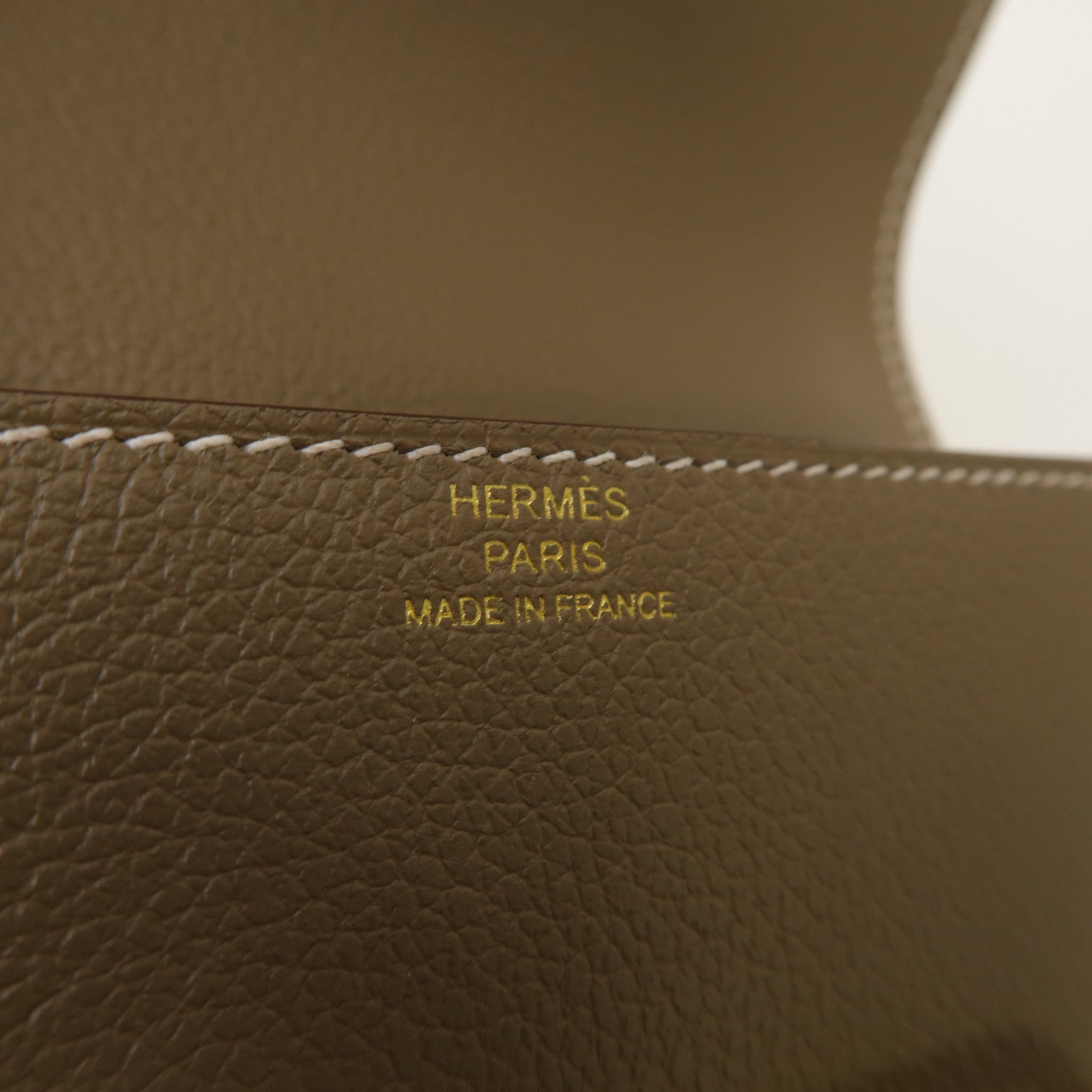 HERMES 【激減優惠】Evercolor皮革Roulis Slim金扣折疊錢包大象灰色