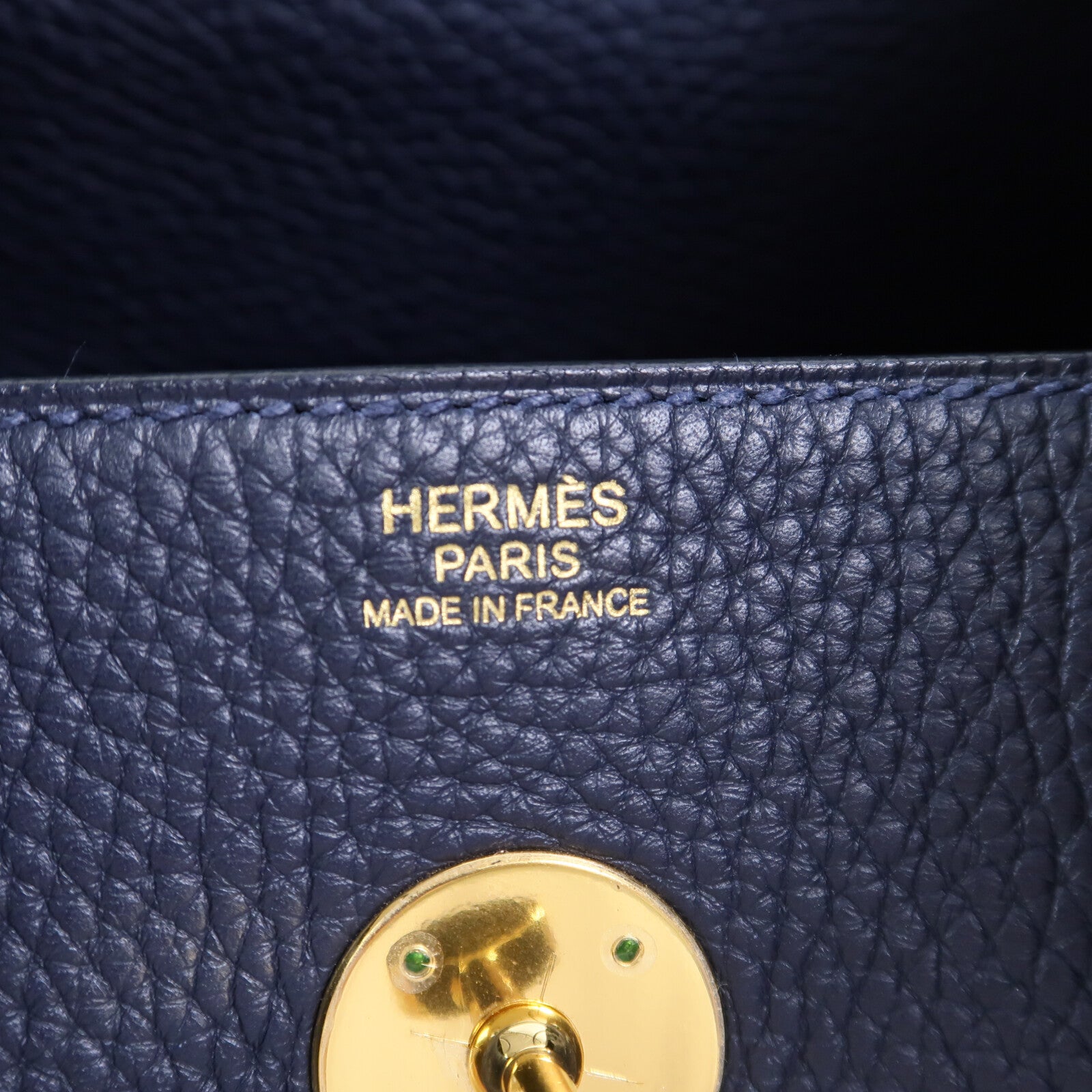 HERMES Clemence皮革Lindy 30肩背袋Bleu Nuit