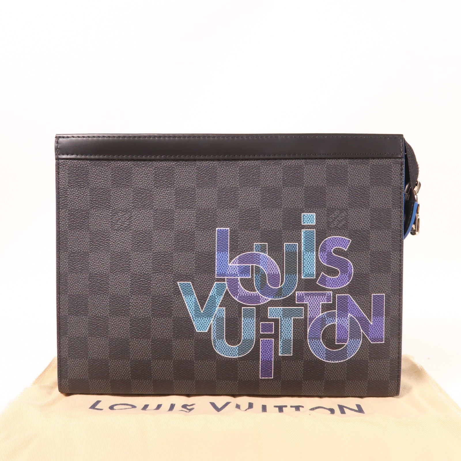 LOUIS VUITTON 【激減優惠】Damier Pochette Voyage MM銀扣手拿包