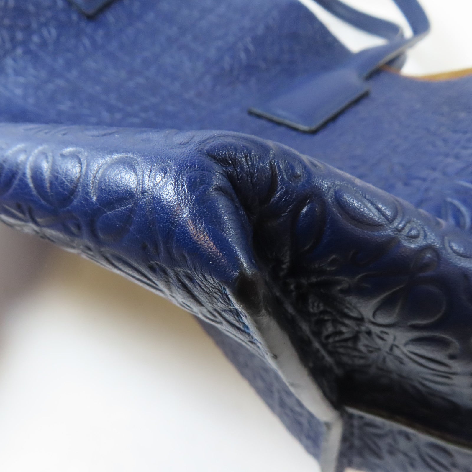 LOEWE 牛皮皮革Tote Bag手挽袋藍色