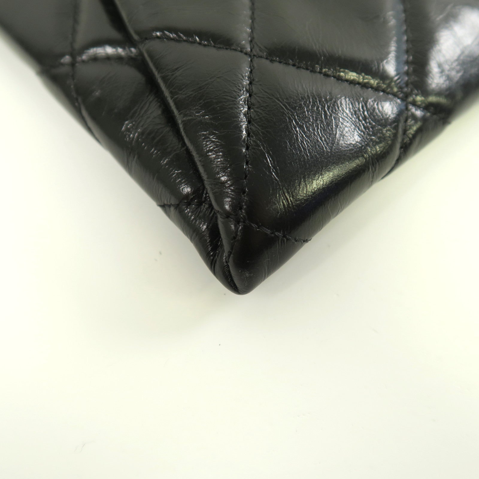 CHANEL 【激減優惠】菱格牛皮皮革Shoulder Bag銀扣鏈帶肩背袋黑色