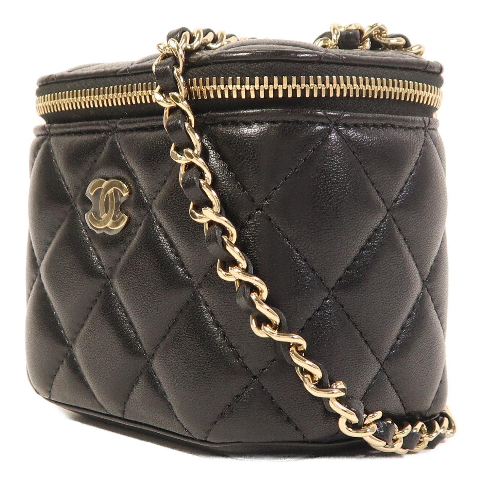 CHANEL 羊皮皮革Mini Vanity Case金扣鏈帶肩背袋