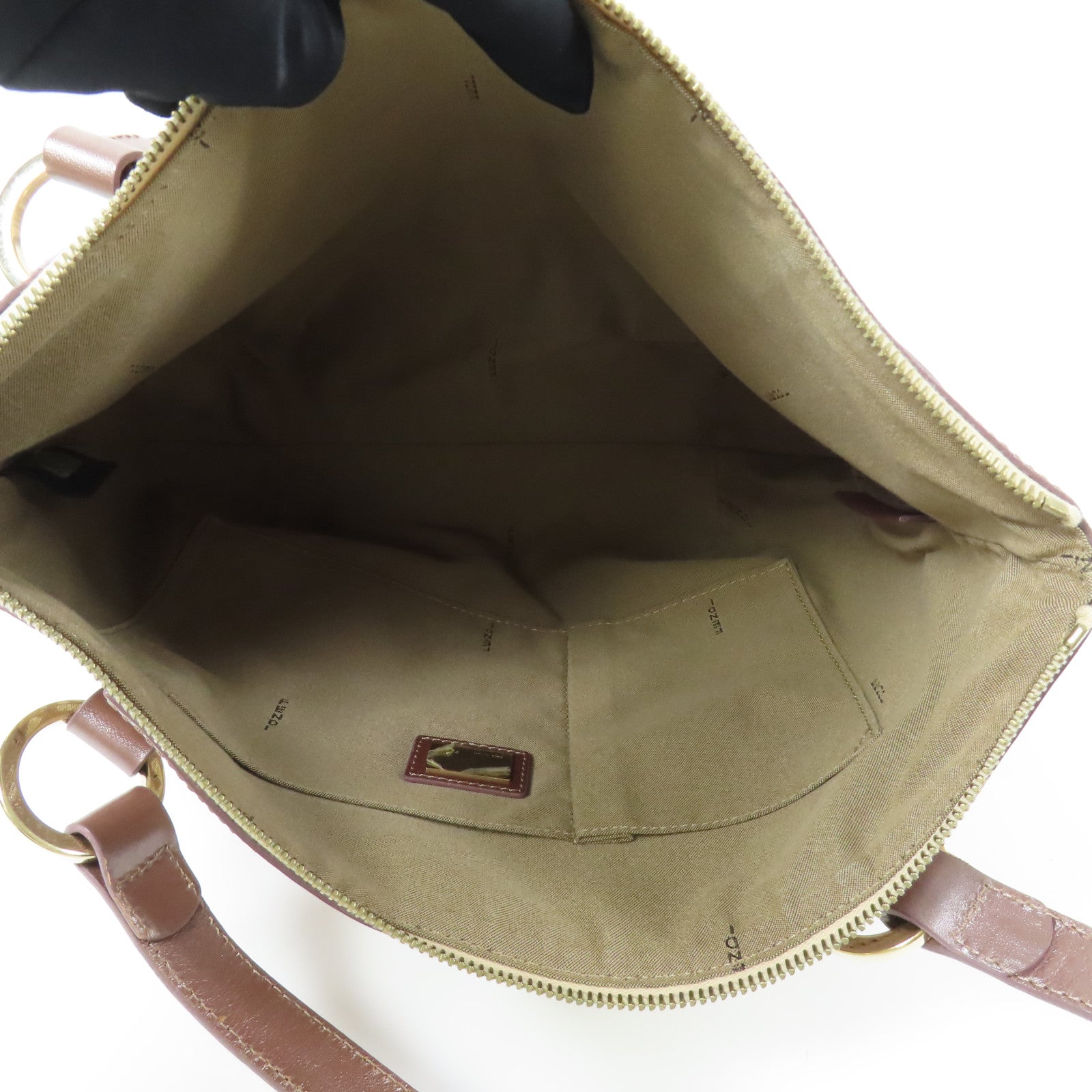 FENDI 帆布Tote Bag金扣肩背袋