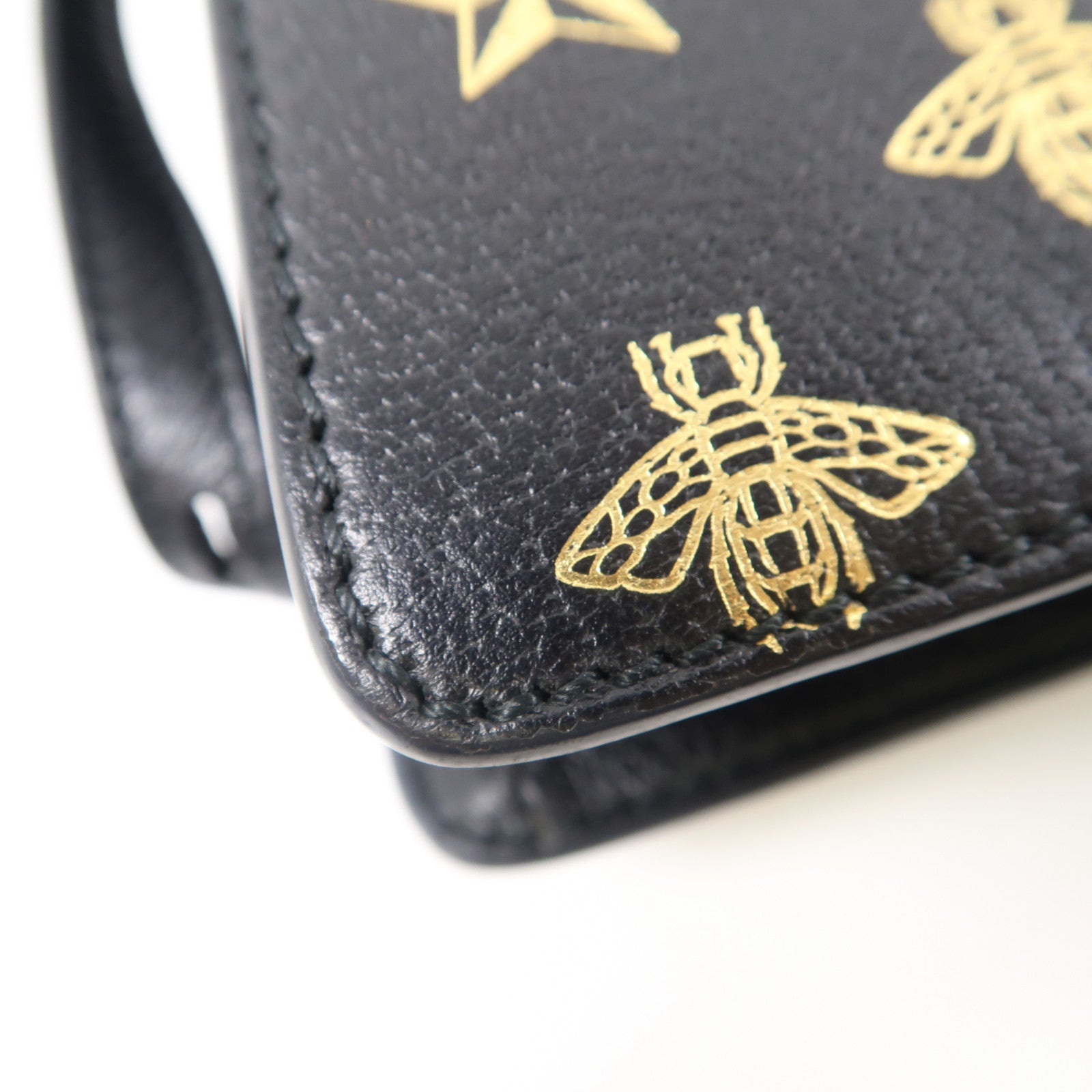 GUCCI 【激減優惠】牛皮皮革Sylvie金扣手挽肩背兩用袋黑色/金色