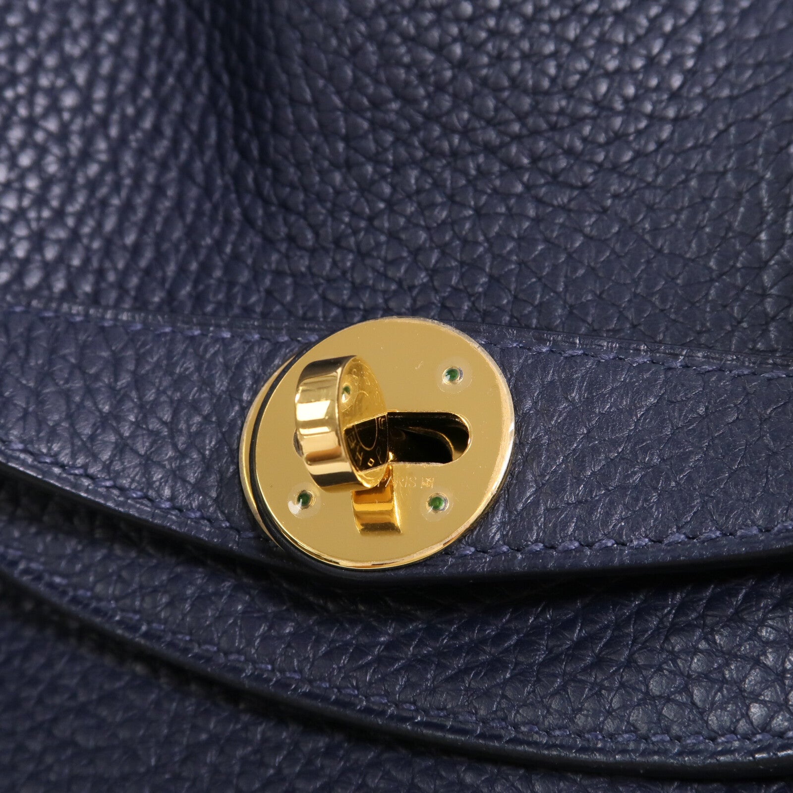HERMES Clemence皮革Lindy 30肩背袋Bleu Nuit